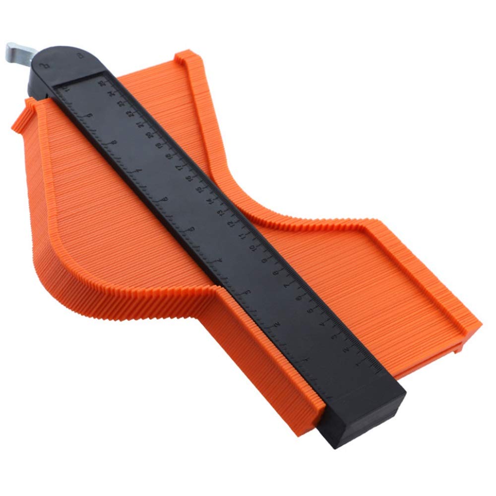 HTTKSE 10-Inch Angle Ruler Measuring Tool - Self-Locking Contour Gauge with Encryption Widening Feature, Orange (One Size) - Perfect for Woodworking, DIY Projects, and Metalworking Measurements