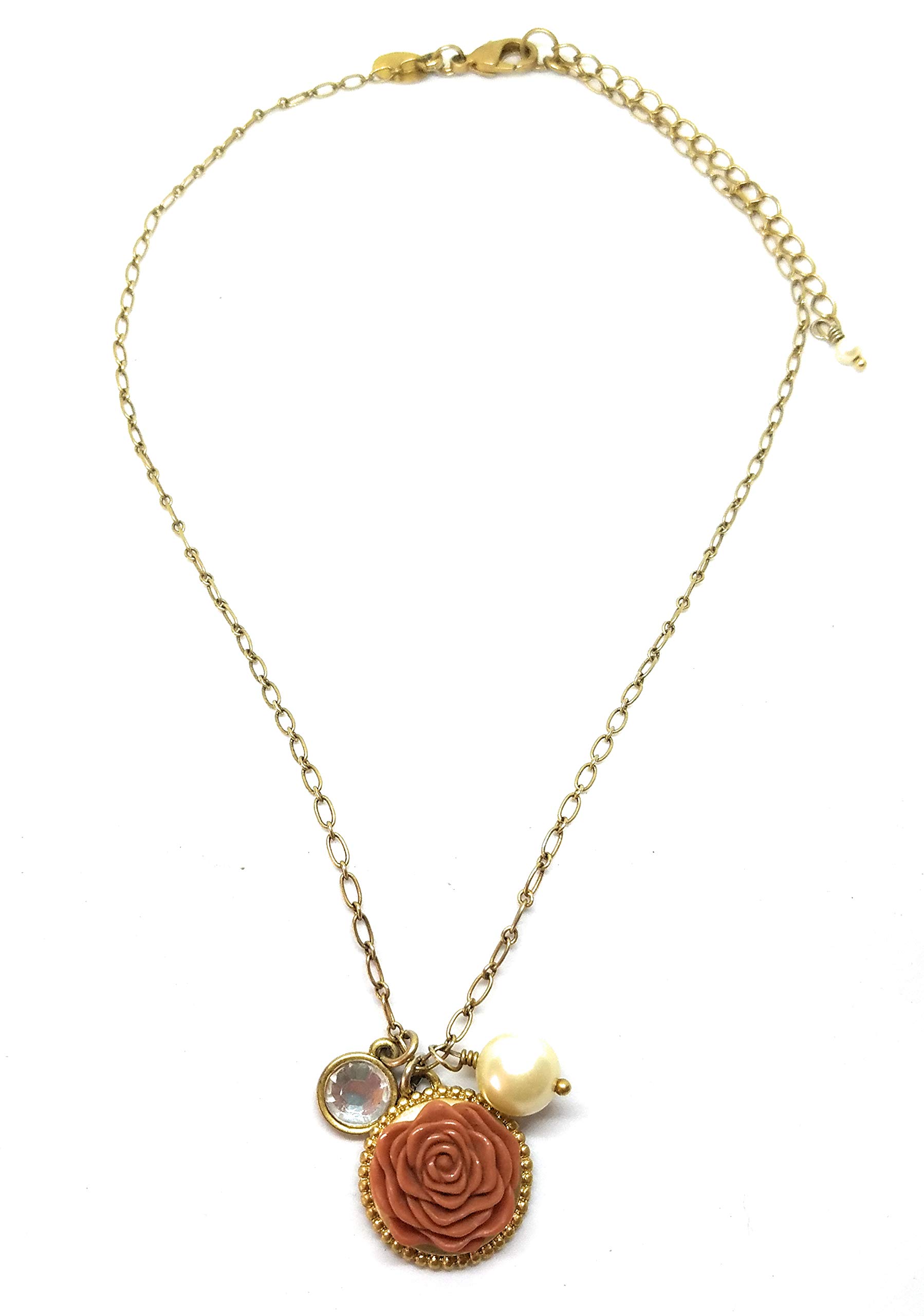 Lia Sophia Gilded Rose Retired Necklace - Vintage Gold Plated Rose Pendant Necklace for Women | Perfect for Weddings, Anniversaries & Special Occasions