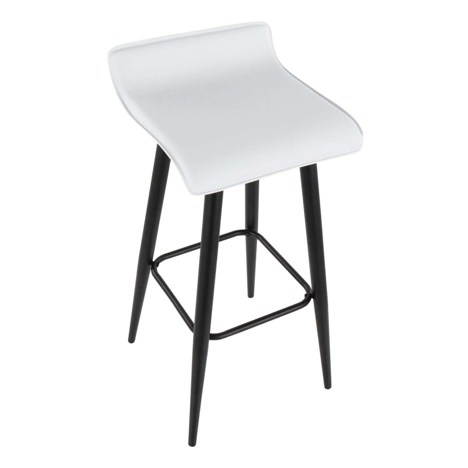 LumiSource Ale Fixed-Height Bar Stool Set of 2 - Black Modern Bar Chairs for Kitchen Island, Breakfast Nook & Home Bar - Durable Counter Height Stools for Dining & Entertaining