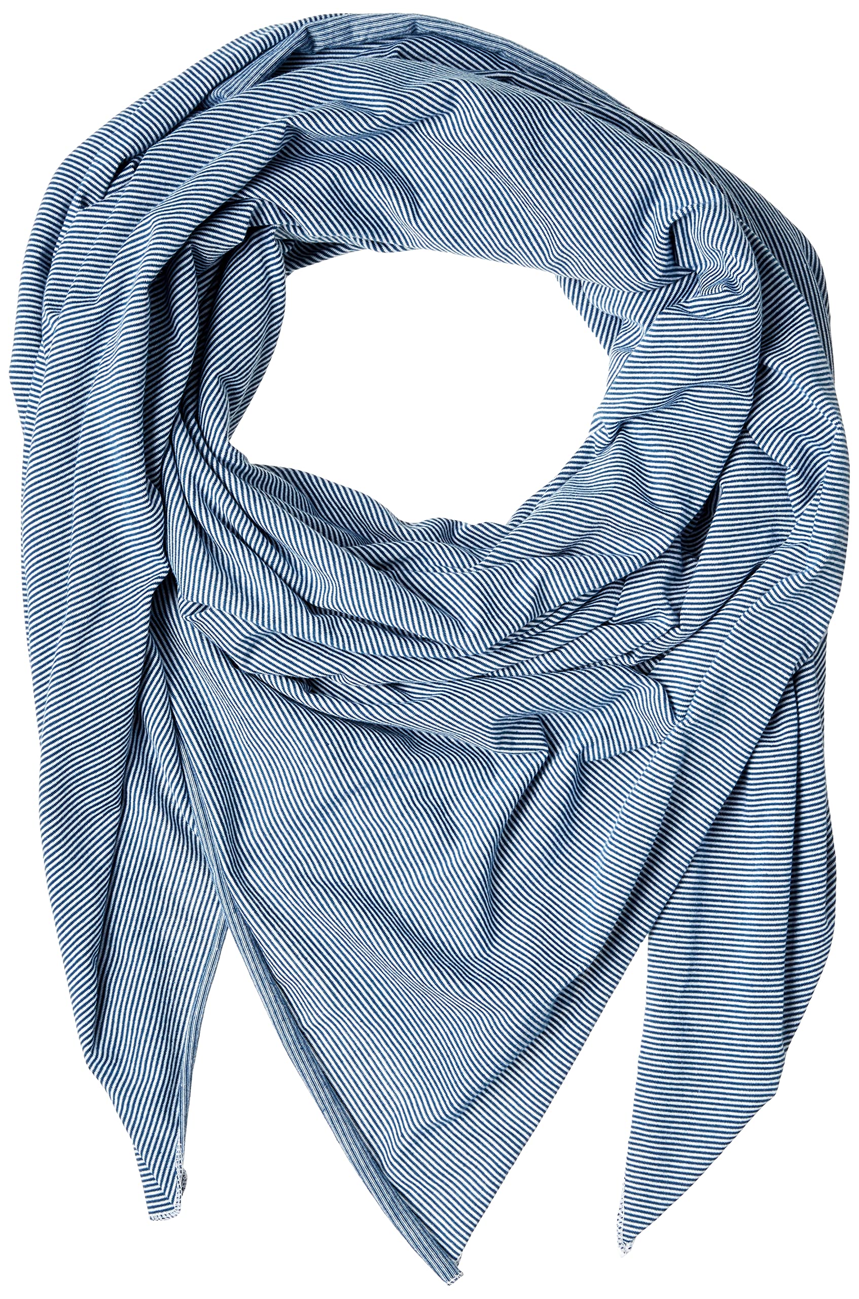 Bucky Jersey Stripe Travel Blanket Scarf - Navy Blue Striped Comfort Accessory for Airplane, Car & Outdoor Use - One Size Fits All