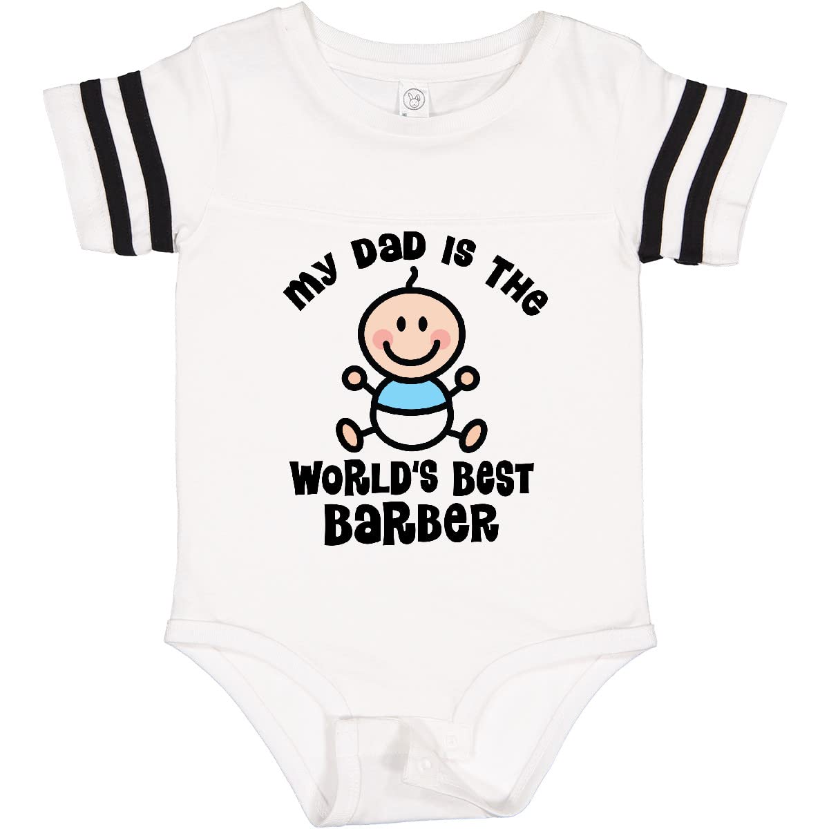 Inktastic Daddy World's Best Barber Baby Bodysuit - Soft Cotton Infant Onesie for Barber Shops, Father's Day Gifts & Family Photo Outfits