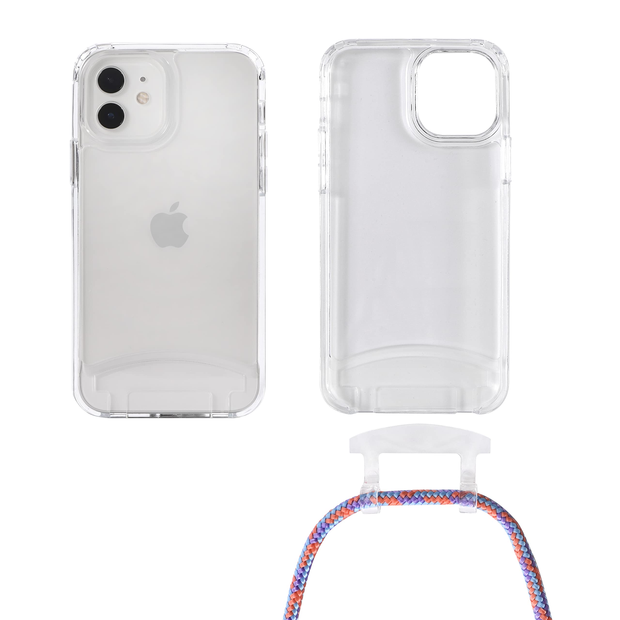 Clear Crossbody Phone Case for iPhone 13 with Detachable Lanyard – 2-in-1 Protective iPhone Cover with Drop Protection & Adjustable Strap – Perfect for Travel, Shopping & Hands-Free Use