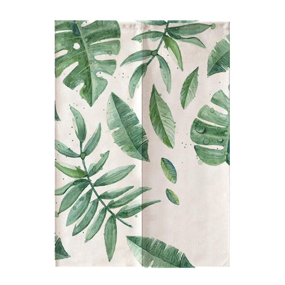 Kids Doorway Curtains - Green Leaves Printed Room Divider & Blind for Bedroom & Living Room | Easy to Clean, Breathable Fabric | Perfect for Playrooms, Nurseries & Home Decor