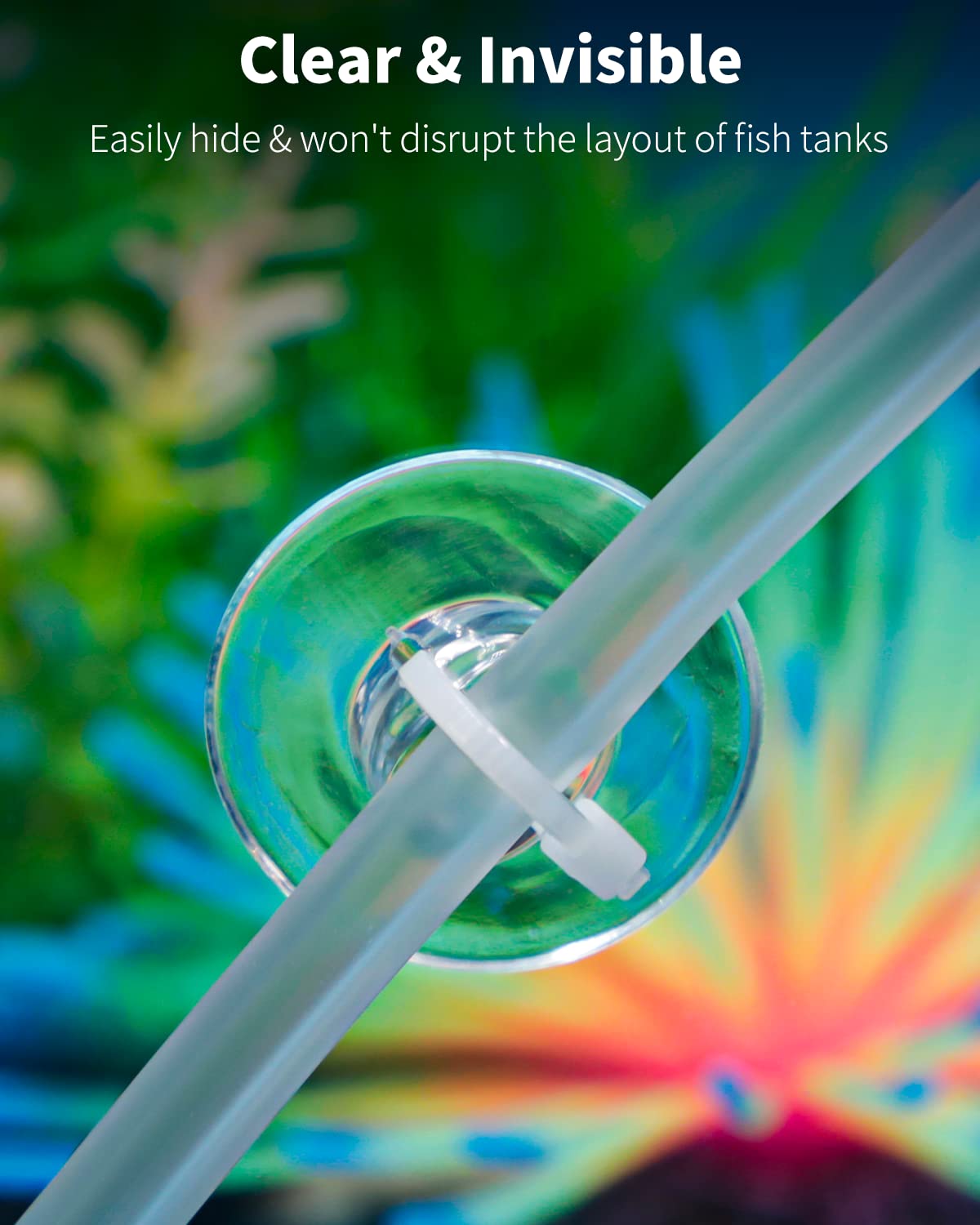 Uniclife 10 Pack Aquarium Suction Cups with 20 Adjustable Zip Ties - Fish Tank Accessories for Moss Binding, Airline Tubing, Decorations, Shrimp Nests & Reptile Hammocks - Perfect for Aquascaping, Reptile Habitats & DIY Tank Organization