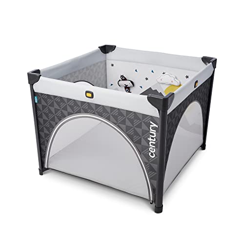Century Play On 2-in-1 Playard & Baby Activity Center with Soft Toys & Zippered Door - Safe Playpen for Toddlers & Infants - Perfect for Home, Nursery & Travel Use