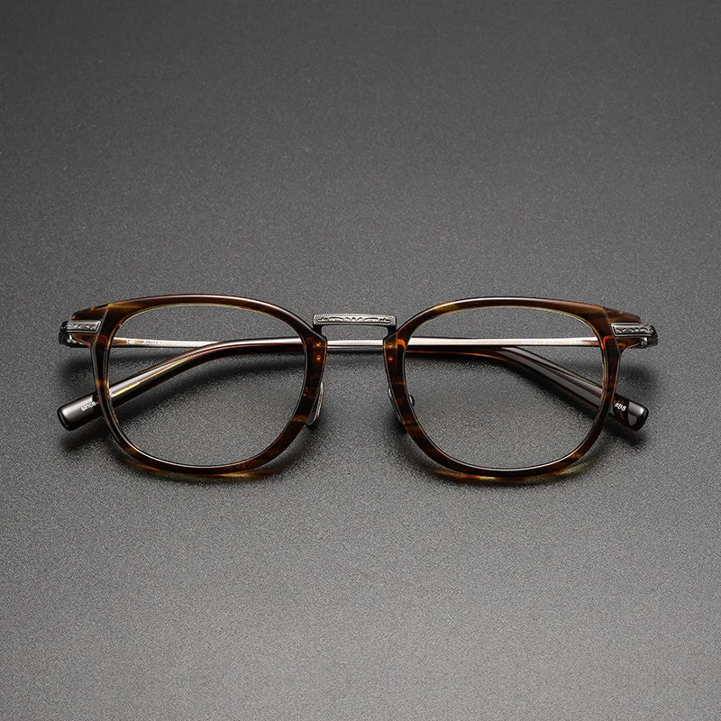 Stylish Unisex Black Titanium Acetate Square Eyeglasses Frame G817 - Perfect for Work, Reading & Fashion Accessories