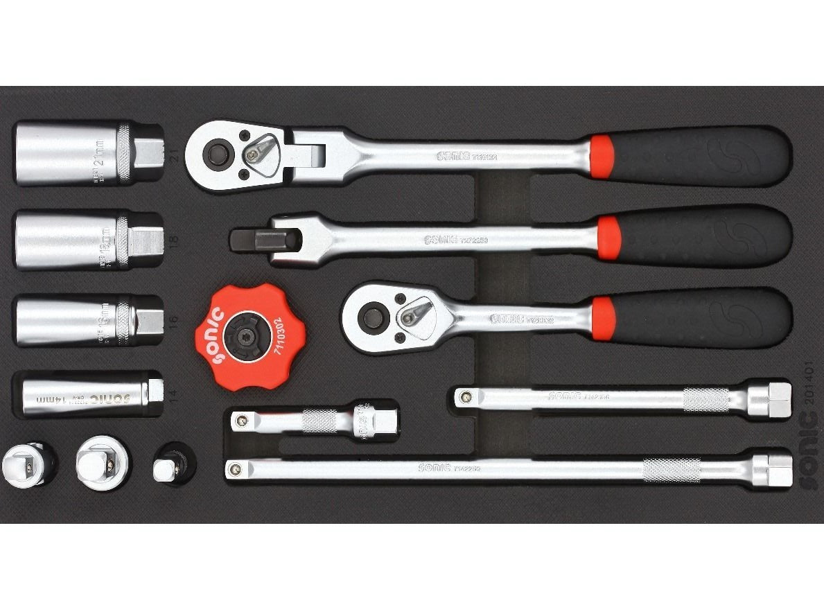 Sonic Foam System Combo Set - 3/8 Inch, 14 Pieces, 1/3 (Small) - Perfect for Car Detailing, Soundproofing & Home Improvement Projects