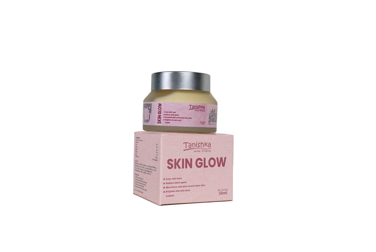 Tanishka Herbal Skin Glow Face Cream - Natural Brightening Cream for Radiant & Even Skin Tone | Perfect for Daily Skincare Routine & Nighttime Hydration