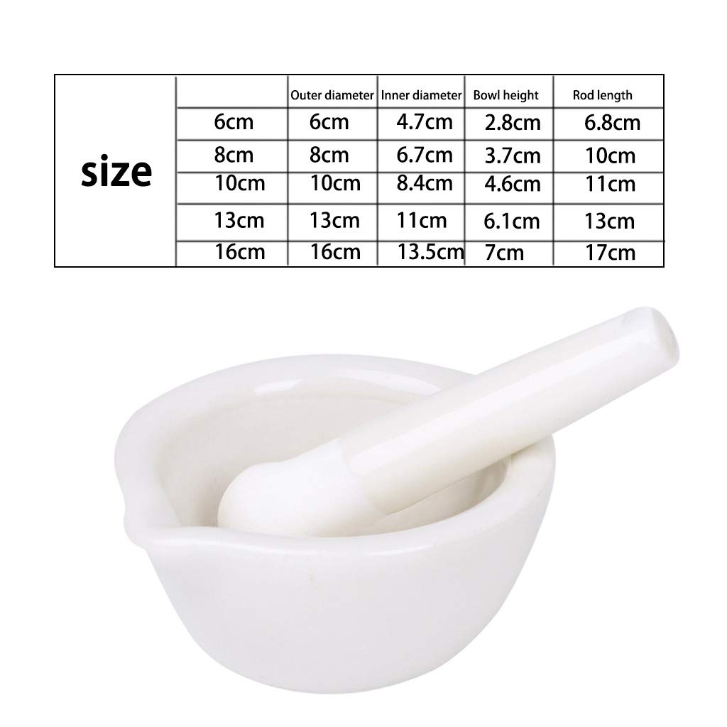Premium Porcelain Mortar and Pestle Set - Spice & Herb Grinder, Mixing Bowl, and Crusher for Fresh Seasonings - Perfect for Cooking, Baking, and Herbal Medicine Preparation