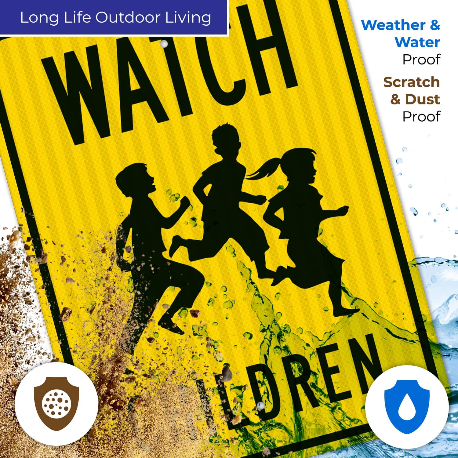 18x24 Inches 3M EGP Reflective Aluminum Traffic Sign - Watch Children Sign by Sigo Signs | .080 Fade-Resistant for Indoor & Outdoor Use | Made in USA | Perfect for School Zones, Playgrounds & Neighborhood Safety