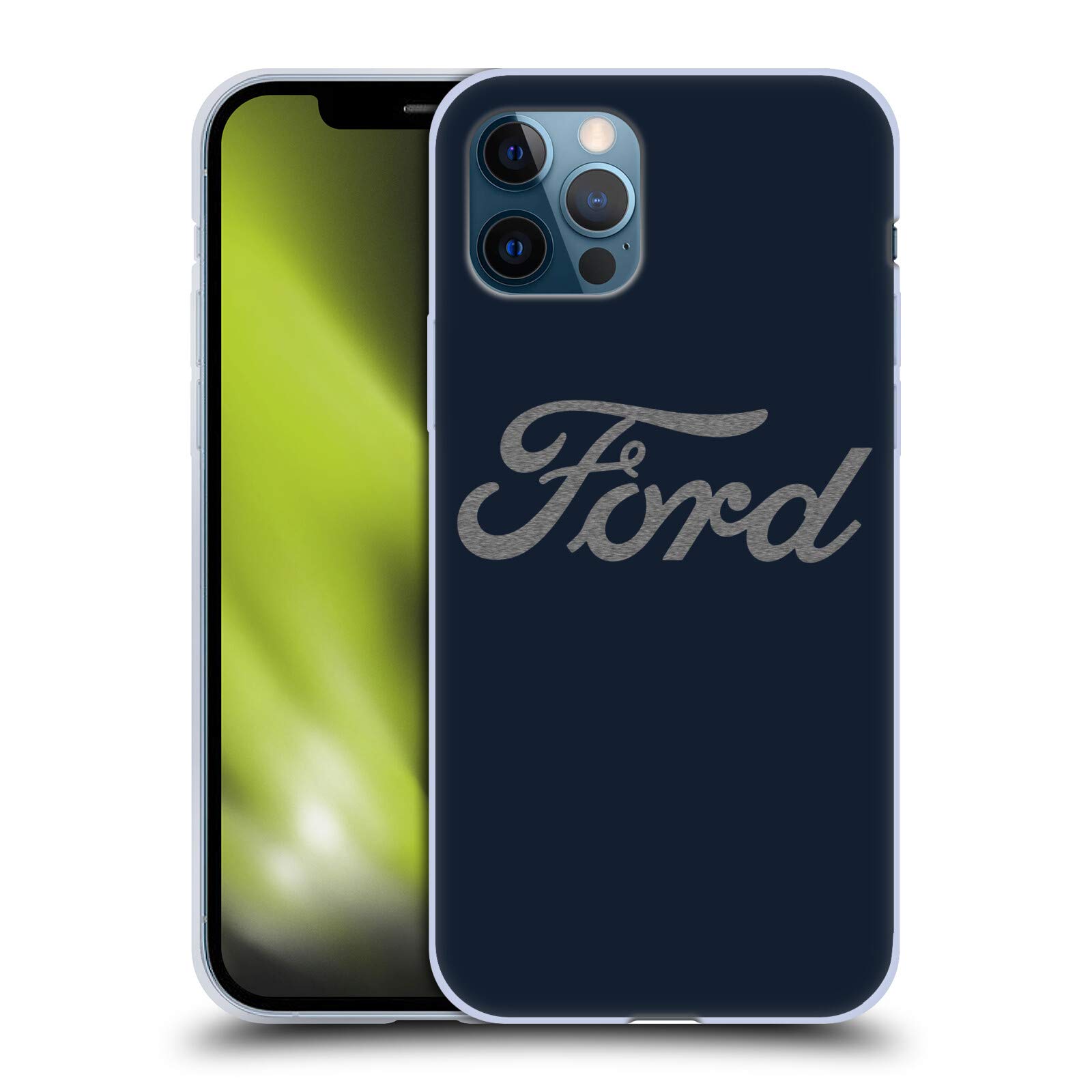 Official Ford Licensed Navy Logo Soft Gel Case for Apple iPhone 12 & 12 Pro - Durable Protection with Stylish Design, Perfect for Everyday Use & Car Enthusiasts