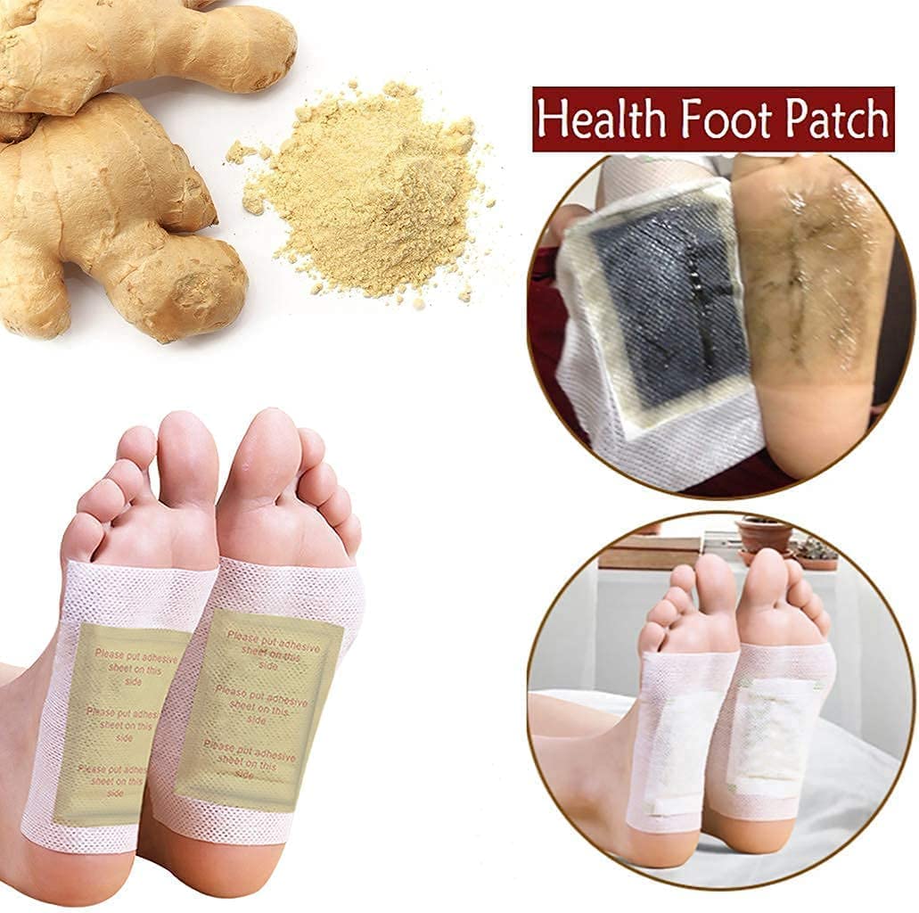 Prishva® Organic Detox Foot Pads - Natural Ginger & Herbal Ingredients for Toxin Removal, Stress Relief & Better Sleep - Pain-Free Adhesive Foot Pads for Body Cleansing (10 Pads) - Perfect for Nighttime Use, Spa Days & Post-Workout Recovery