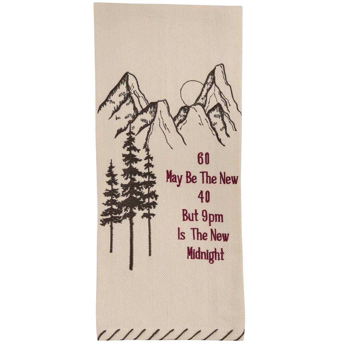60 Is The New 40 Embroidered Dish Towel Set - 6 Pack Kitchen Towels by Park Designs - Perfect for Cooking, Cleaning & Home Decor