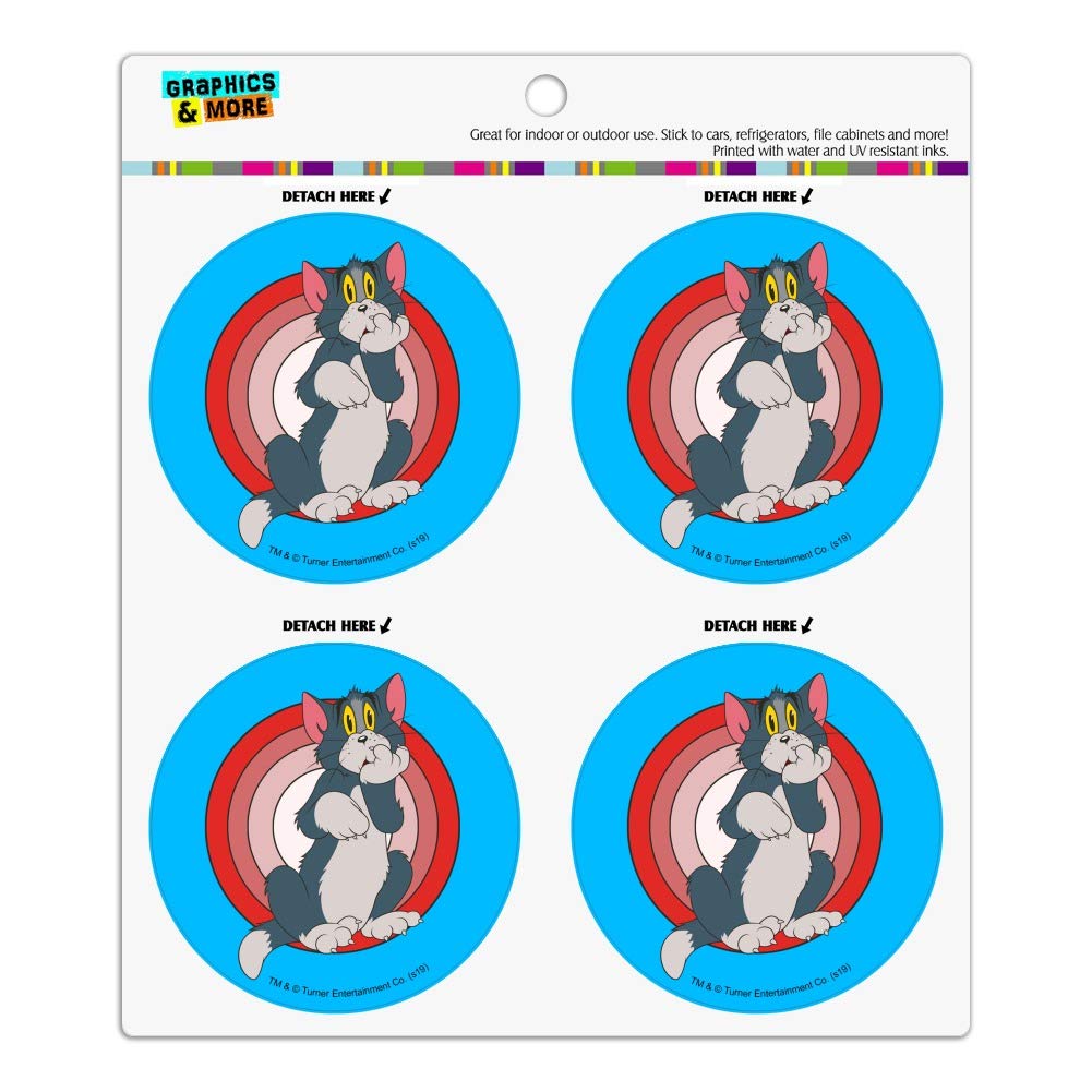 Tom and Jerry Fridge Magnets Set - 12 Vinyl Circle Magnets with Tom Character for Refrigerator, Locker & Whiteboard Decor - Fun Kitchen & Office Accessories