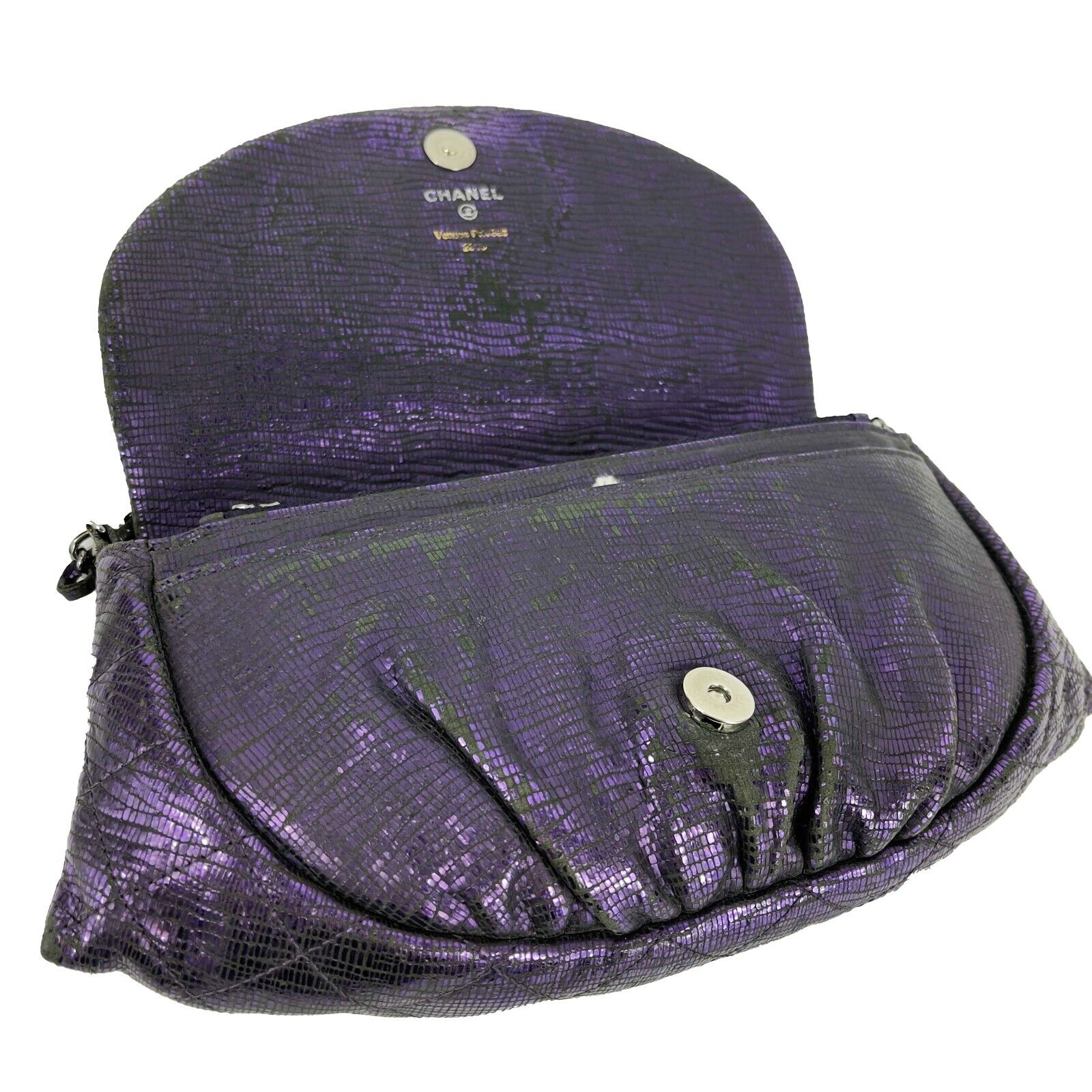 Chanel Half Moon Medium WOC Iridescent Purple Flap Crossbody Bag - Luxury Designer Shoulder Purse for Women, Perfect for Evening Parties, Date Nights & Special Occasions