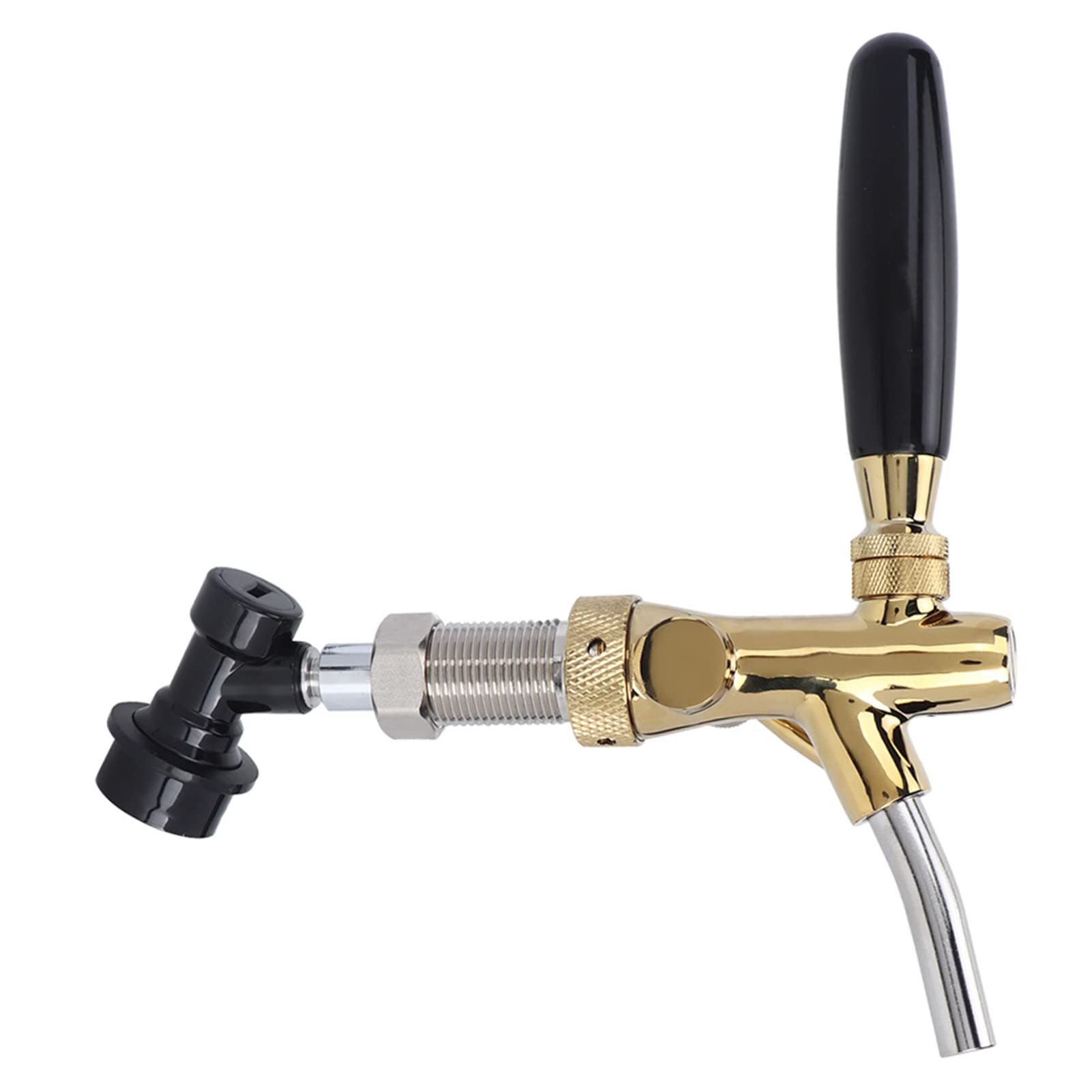Stainless Steel Beer Faucet with G5/8 Thread & Ball Lock Control - Commercial Grade Draft Beer Tap for Kegerators, Home Bars, Parties, and Outdoor Events