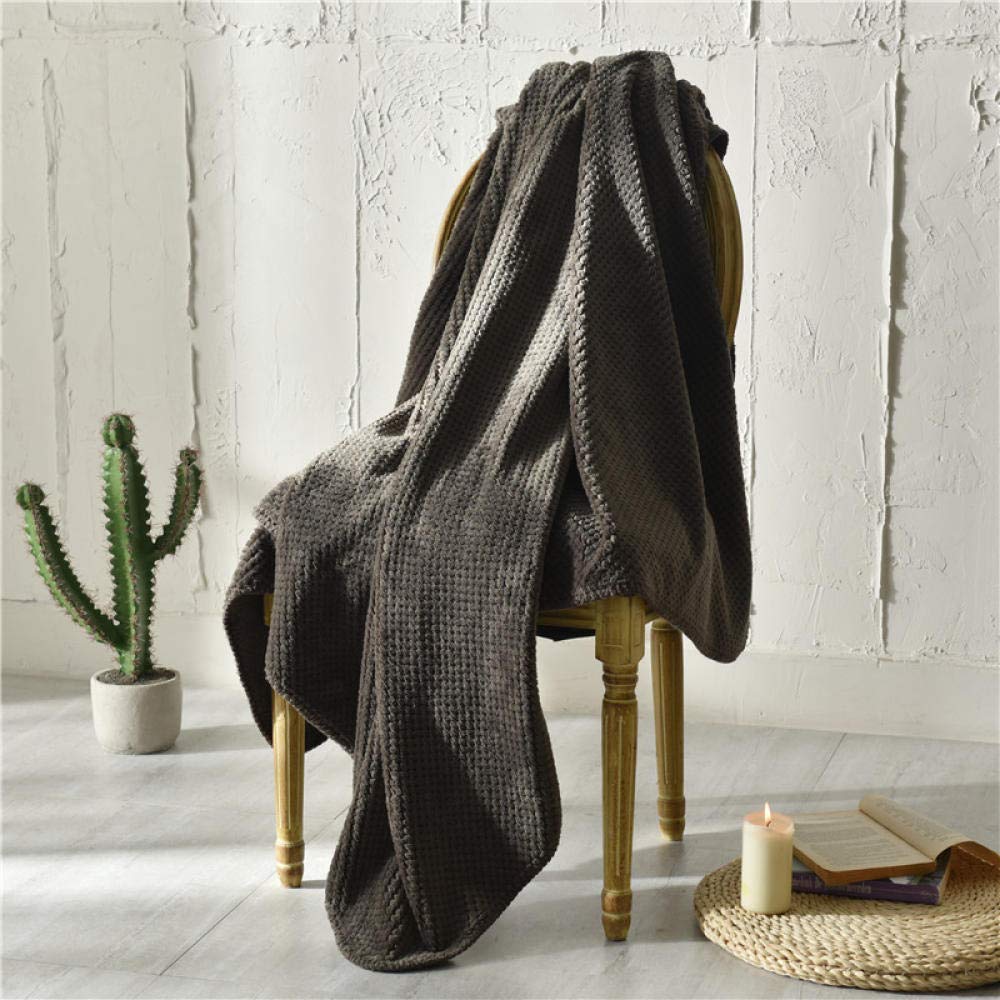 Super Soft Popcorn Textured Throw Blanket - Large 37.4x49.2in Cozy Sofa Bed Blanket for Winter, Dark Gray Pet-Friendly Blanket | Perfect for Living Room, Bedroom & Travel