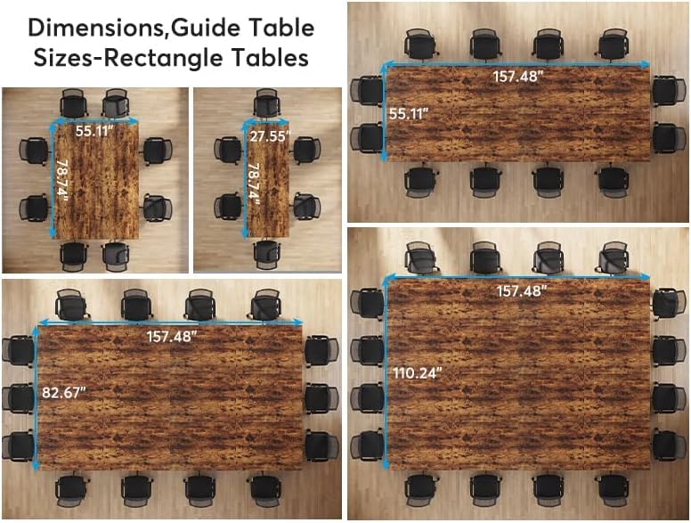 Tribesigns 78.74-Inch Large Rectangle Conference Table Set - 13FT Meeting Room Table for Office, Seminar & Business (2 Pack, Brown+Black) - Perfect for Boardrooms, Training Sessions & Corporate Events (Chairs Not Included)