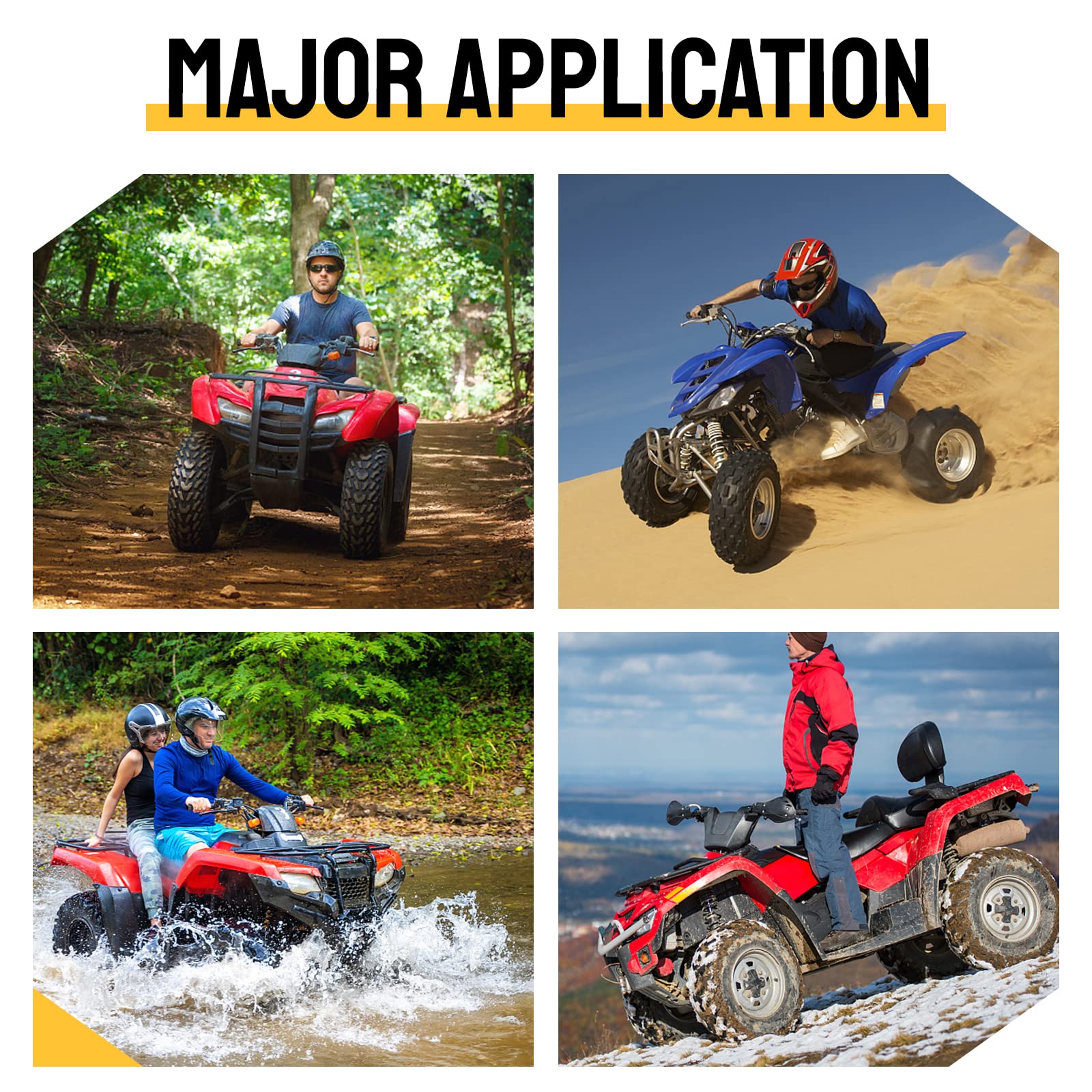 4 Pack ATV/UTV Tires 25x8-12 & 25x10-12 Front & Rear All-Terrain Tubeless Mud Tires - 6 Ply Heavy Duty for Off-Road, Trail Riding, Hunting & Farm Use