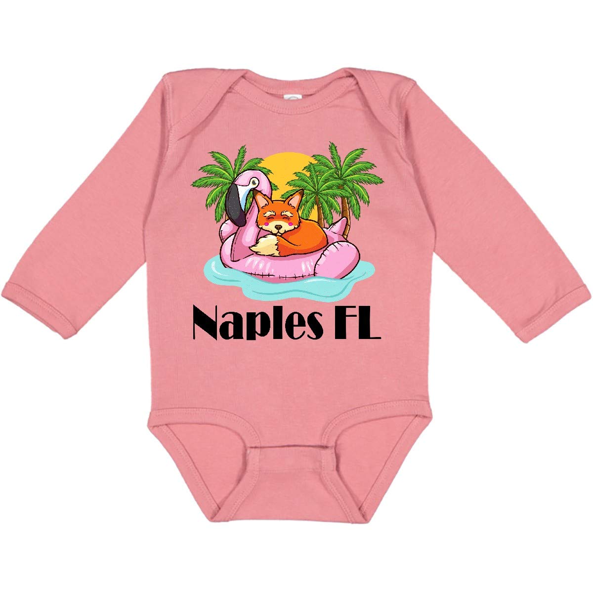 Inktastic Naples Florida Beach Vacation Long Sleeve Creeper - Soft Cotton Baby Bodysuit for Boys & Girls - Perfect for Beach Trips, Family Photos & Casual Outings