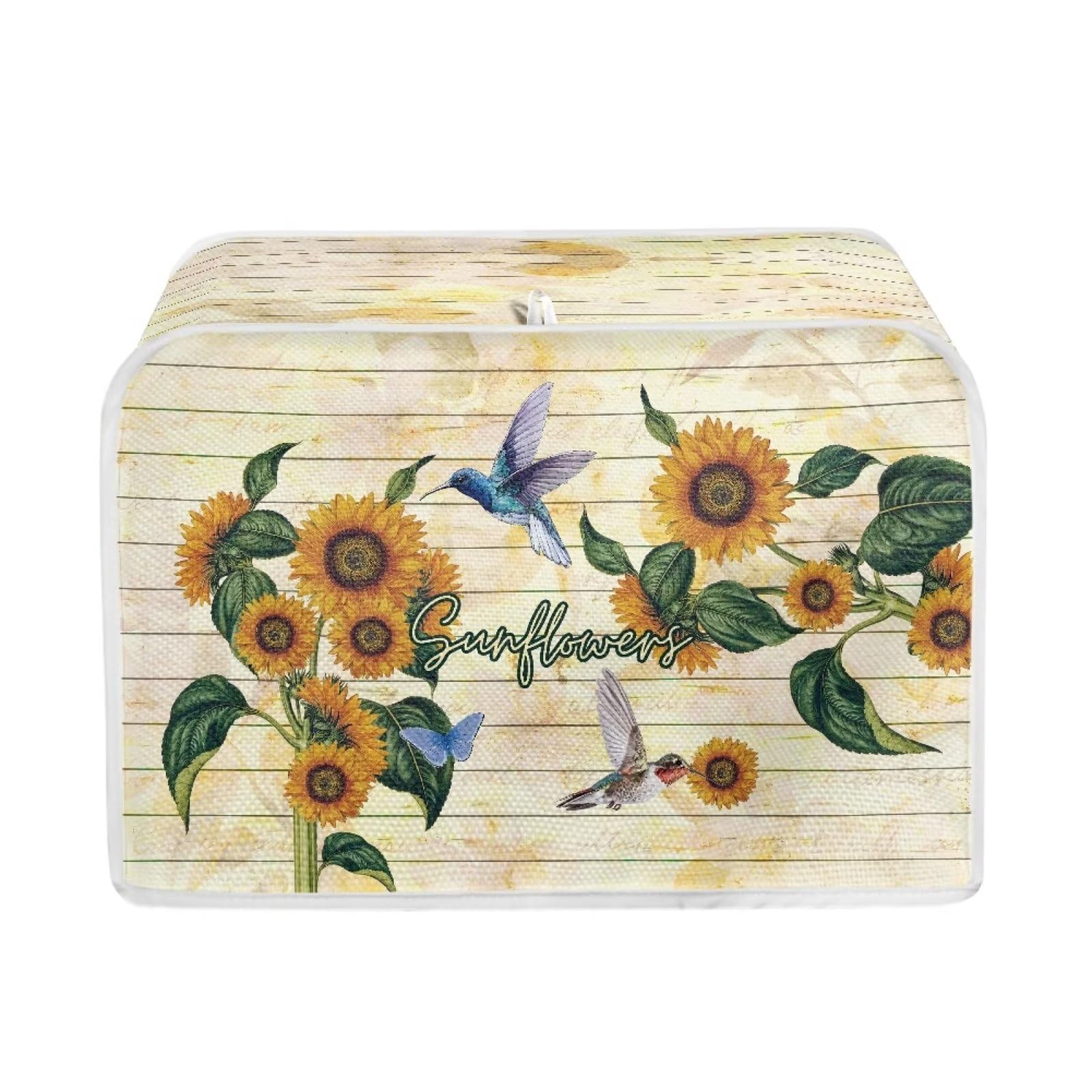Sunflower Bird 4-Slice Toaster Cover - Stain Resistant Bakeware Protector & Decorative Kitchen Accessory for Bread Makers - Perfect for Breakfast, Tea Time, and Kitchen Decor