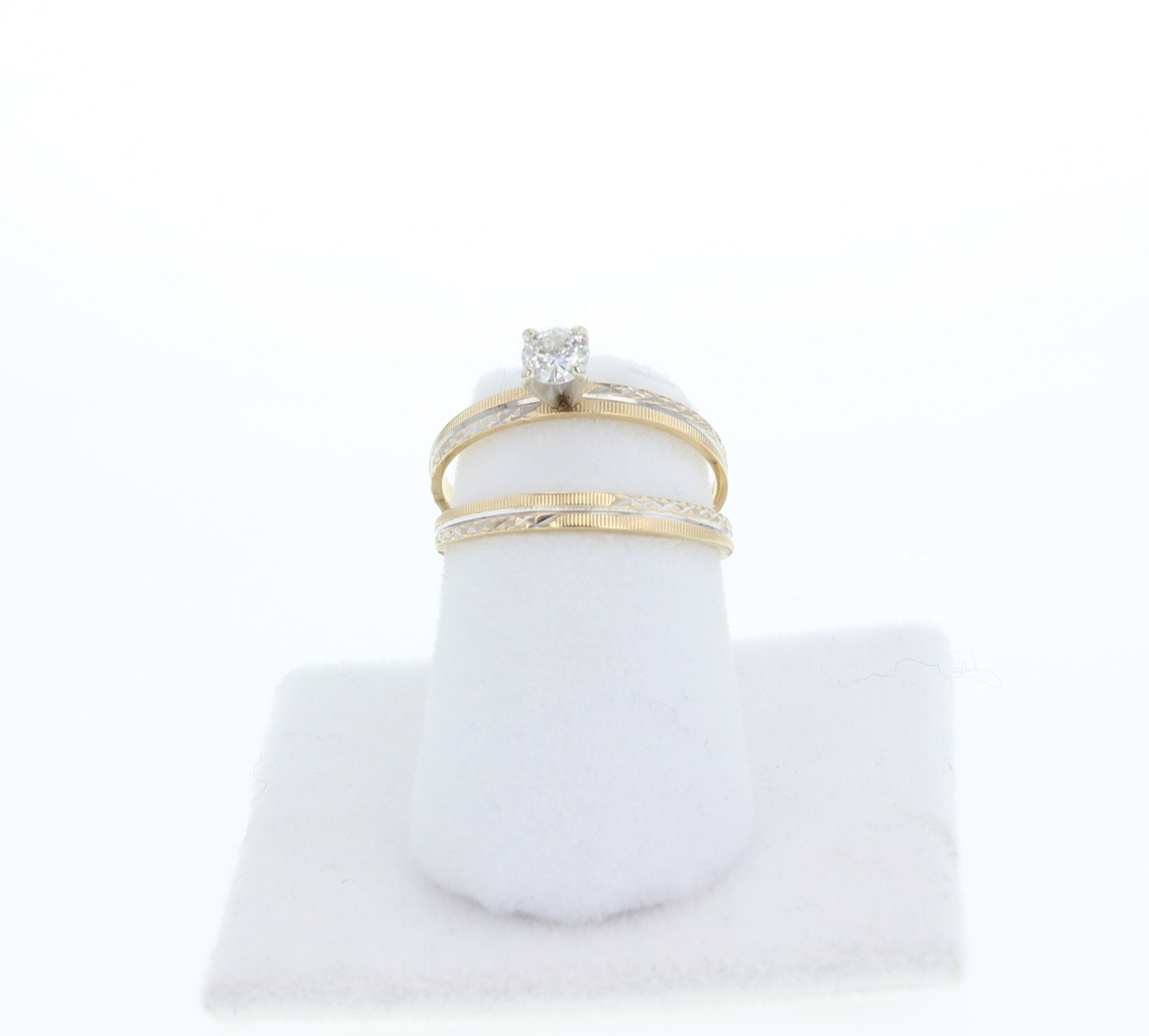 14K Yellow Gold Diamond Wedding Ring Set - 0.25cttw Bridal Engagement Ring for Women, Perfect for Proposals, Anniversaries & Special Occasions