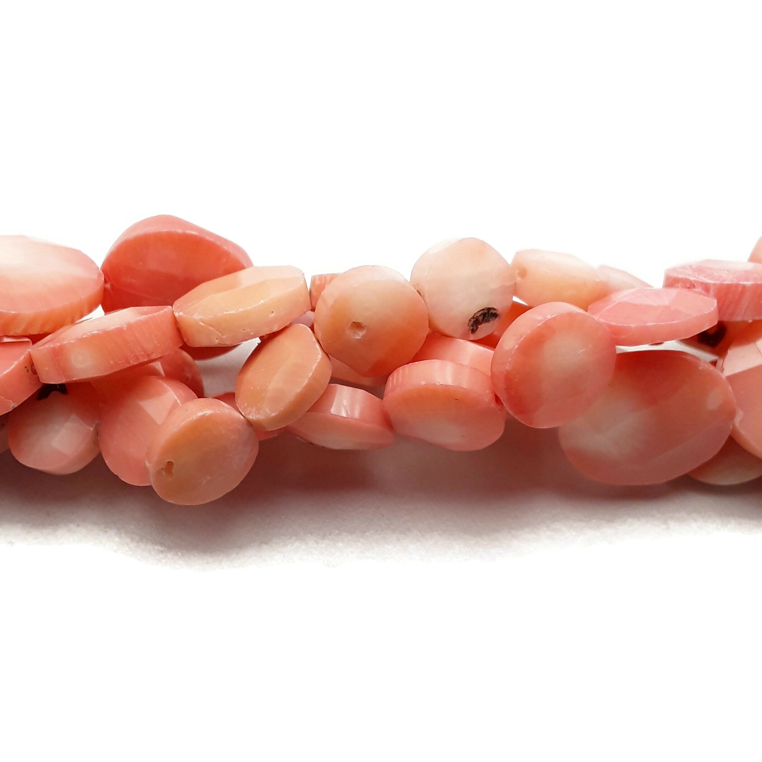 Pink Bamboo Coral Faceted Coin Beads - 8mm 10mm 12mm 14mm 15.5 Strands for Jewelry Making, DIY Crafts & Beading Projects | Perfect for Necklaces, Bracelets & Earrings