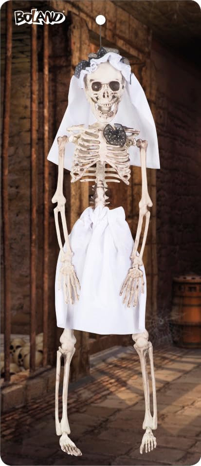 72089 - Skeleton Bride Decoration Figure - Gothic Halloween Decor, Wedding Cake Topper, Spooky Party Centerpiece - Perfect for Halloween, Themed Weddings & Horror Collections
