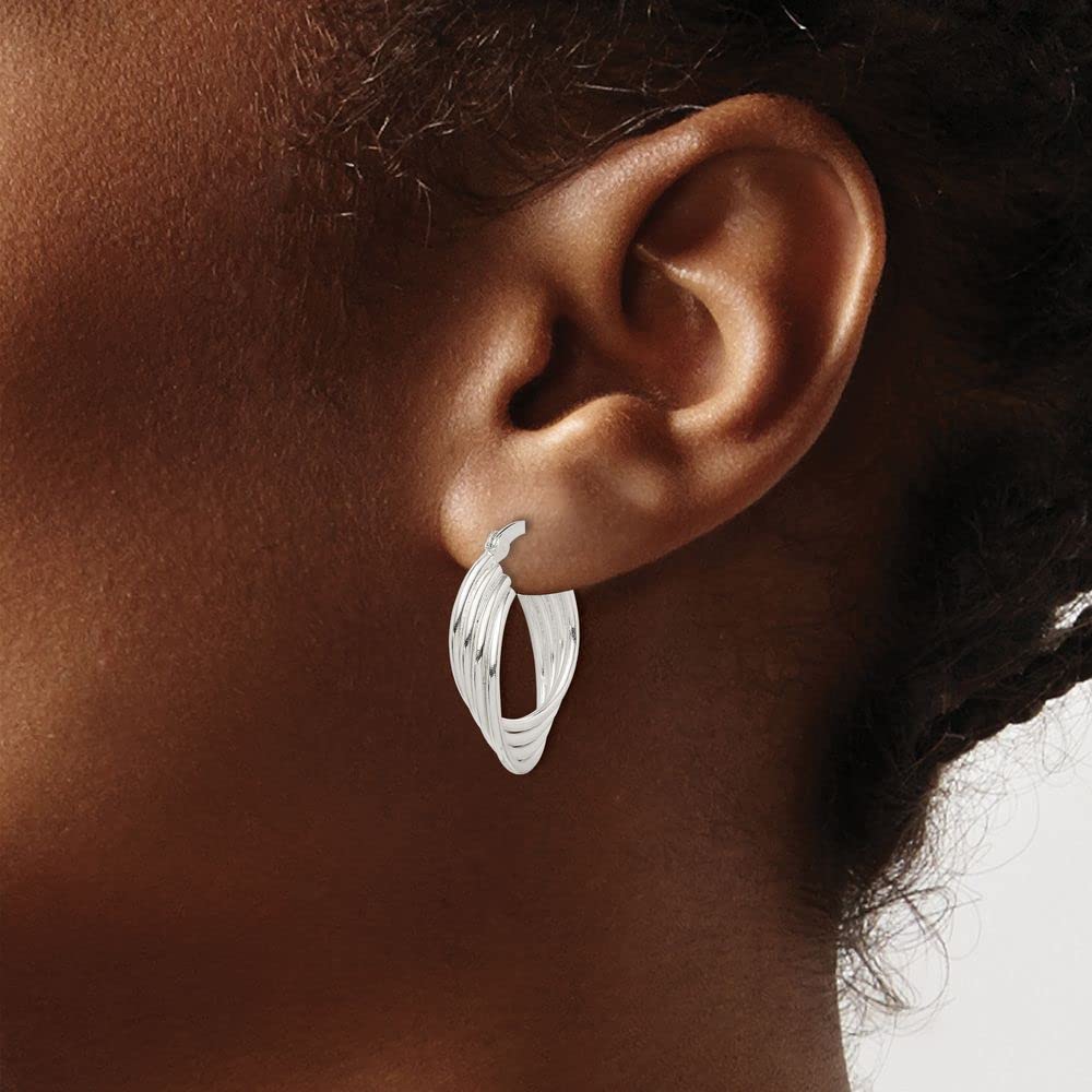 925 Sterling Silver Hoop Earrings for Women - 22mm x 18mm Classic Round Huggie Hoops | Hypoallergenic, Tarnish-Resistant | Perfect for Everyday Wear, Gifts & Special Occasions