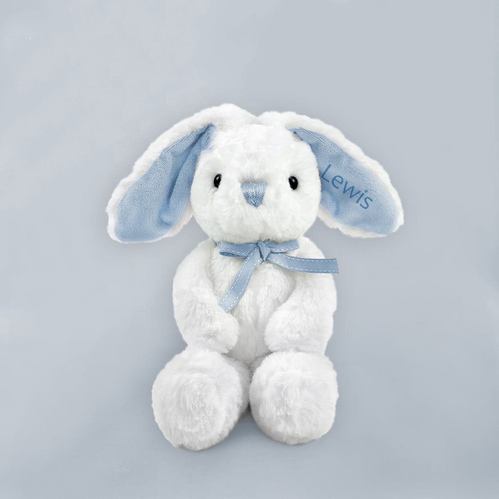 Personalized Little Blue Bunny Two-Tier Diaper Cake - Perfect Baby Shower Gift for Boys & Girls - Nursery Decor, Newborn Celebration, Gender Reveal Party