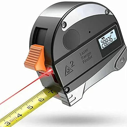 40M Laser Measuring Tape - Digital Electronic Roulette with Retractable Stainless Steel Tape | Multi-Angle Measuring Tool for Construction, DIY & Home Improvement (Gray)