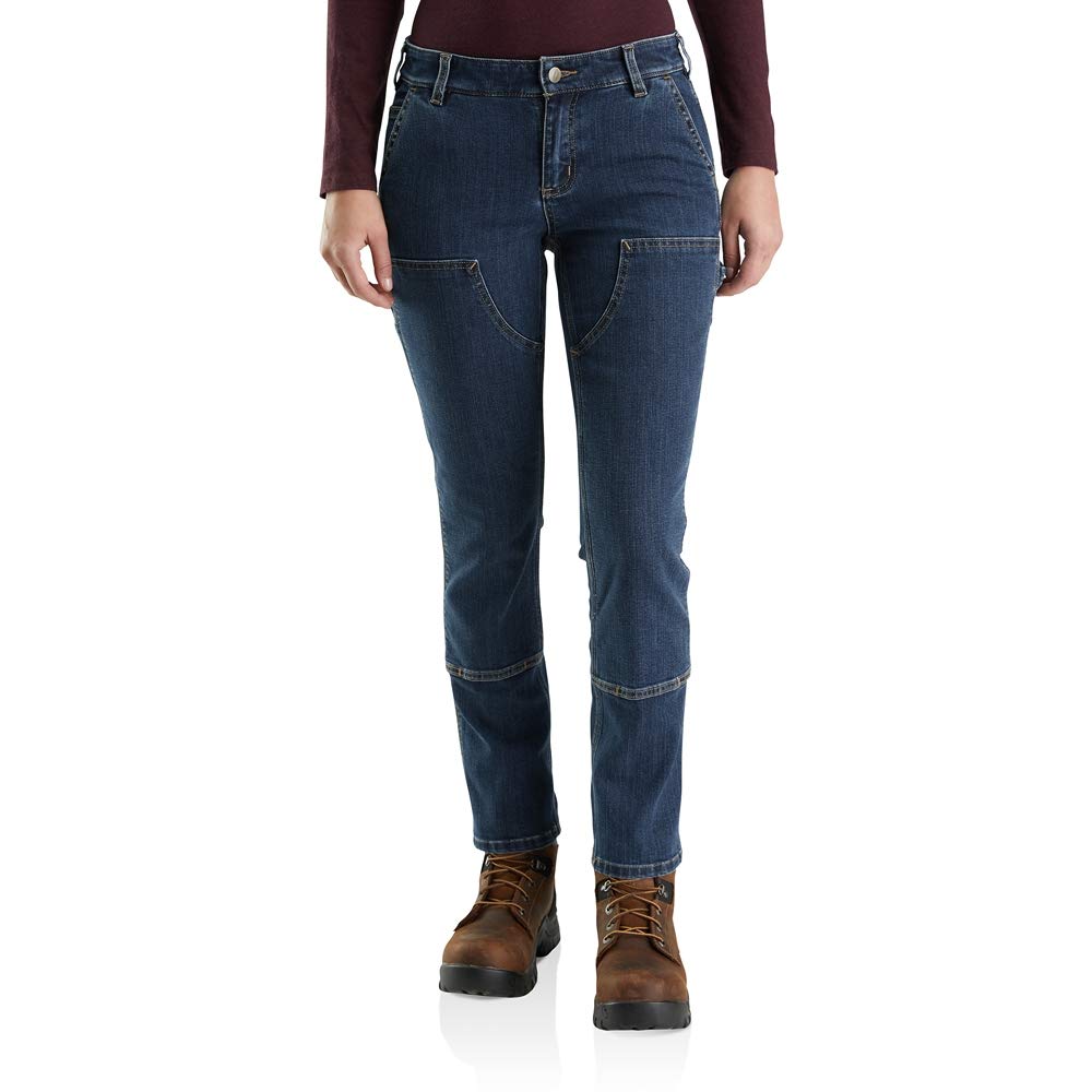 Carhartt Women's Straight Fit Double Front Work Jeans - Durable Denim Pants for Construction, Farming & Outdoor Workwear