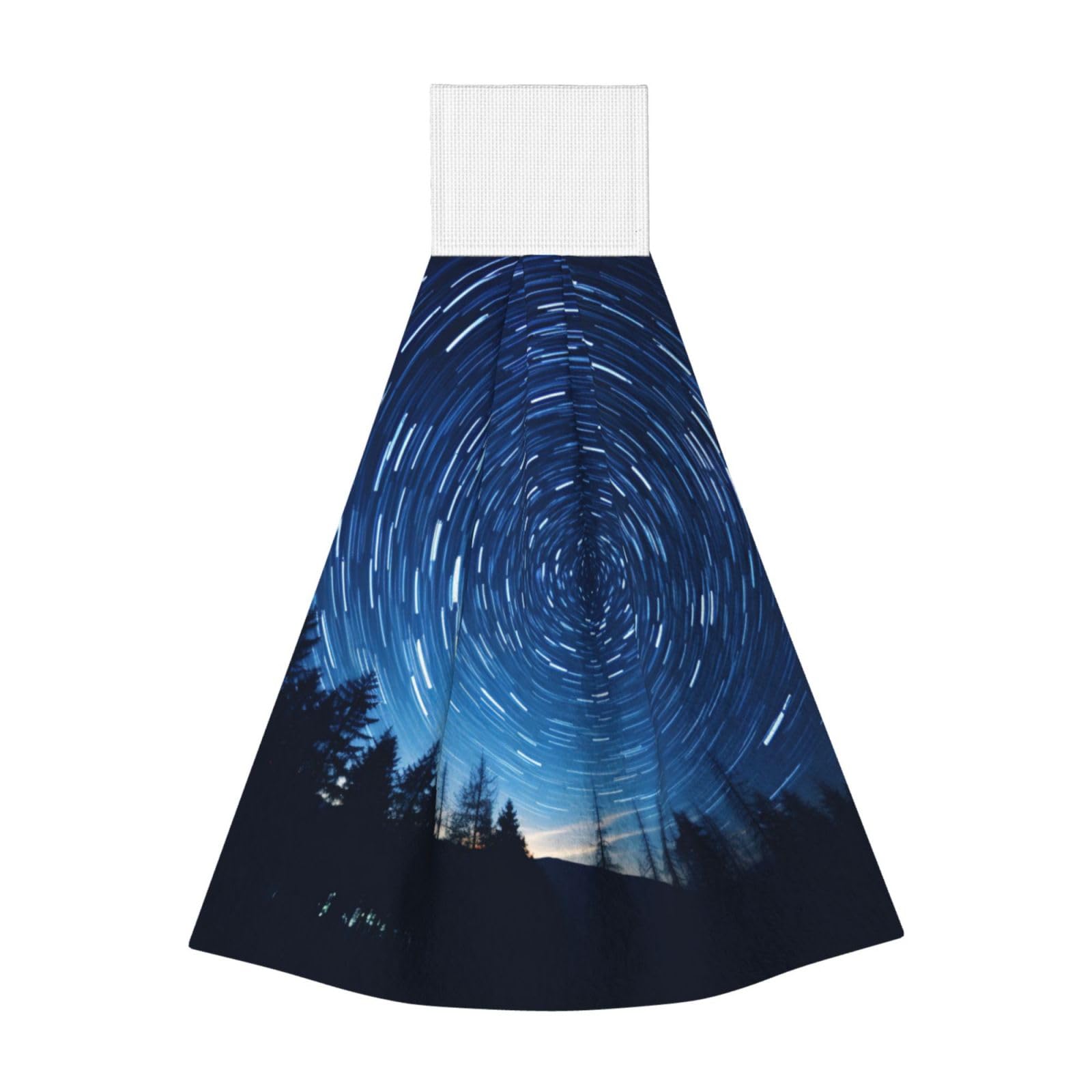 Starry Sky Universe Space Hanging Kitchen Towel - Soft Coral Velvet Hand Towels with Loop for Bathroom, Washcloth & Dish Wipe Cloth - Perfect for Kitchen, Bath & Home Decor