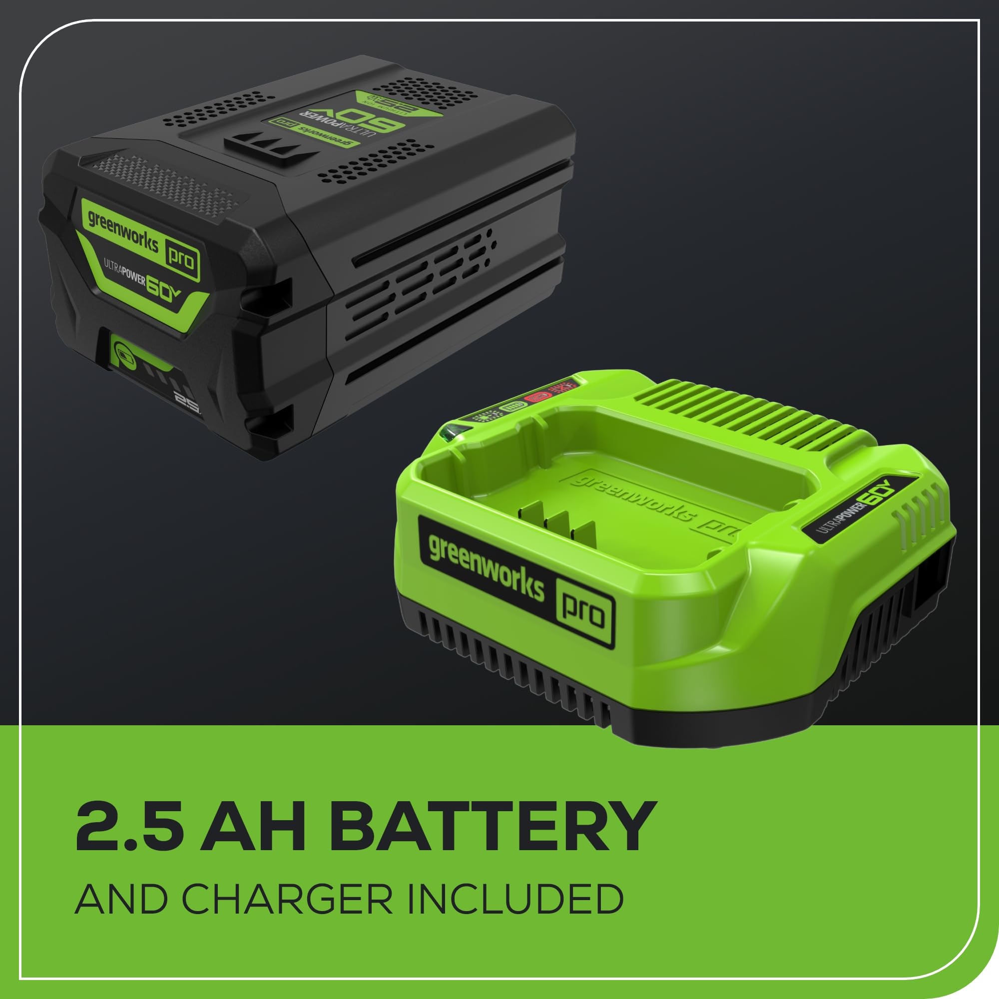 Greenworks 60V 610 CFM Cordless Leaf Blower with 2.5Ah Battery & Fast Charger - Powerful Yard Cleanup for Leaves, Grass Clippings & Debris
