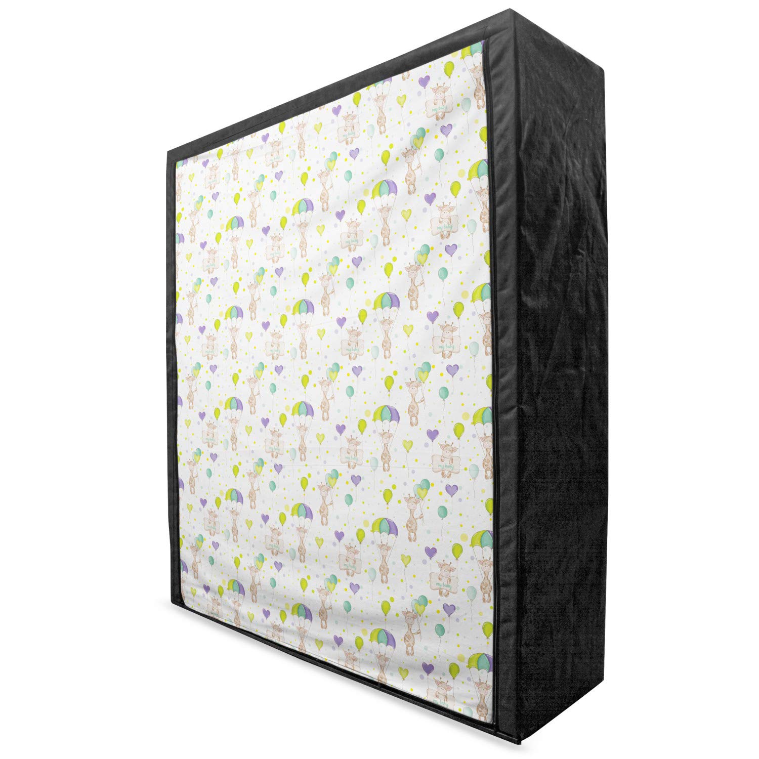 Ambesonne Cartoon Portable Fabric Wardrobe with Giraffes & Balloons - 59