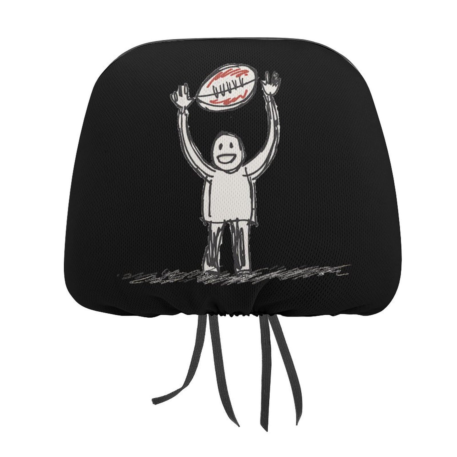 Universal Car Headrest Cover - Full Wrap Seat Protector for Football Fans - 1PC - Perfect for Road Trips & Game Day Car Decor