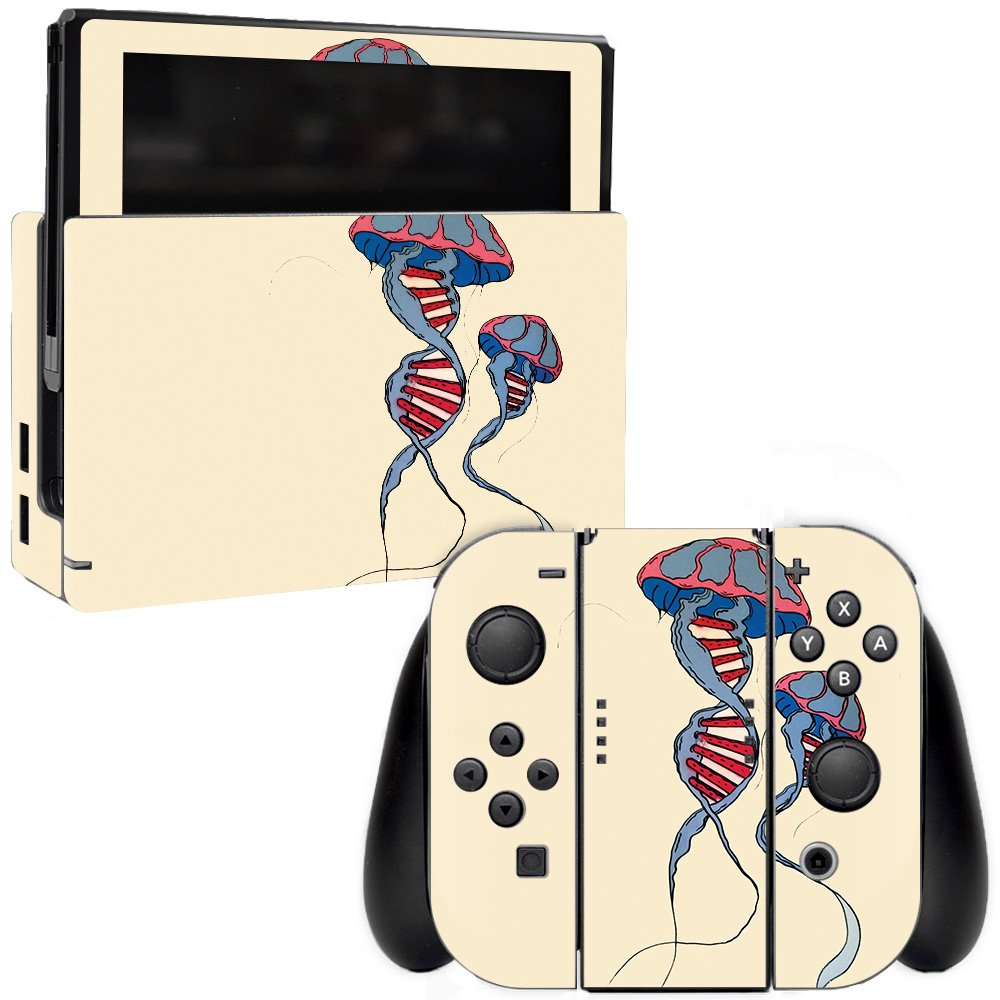 MightySkins Protective Vinyl Skin Wrap for Nintendo Switch - DNA Jellyfish Design | Durable, Scratch-Resistant Decal Cover | Easy to Apply & Remove | Made in USA | Perfect for Gaming, Travel & Customization