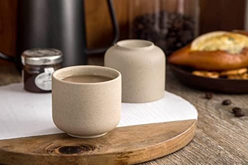 Premium 4-Piece Ceramic Kung Fu Tea Cup Set - 3.5oz Handle-Free Chinese & Japanese Style Teacups for Gongfu Tea Ceremony, Matcha, or Daily Tea Drinking