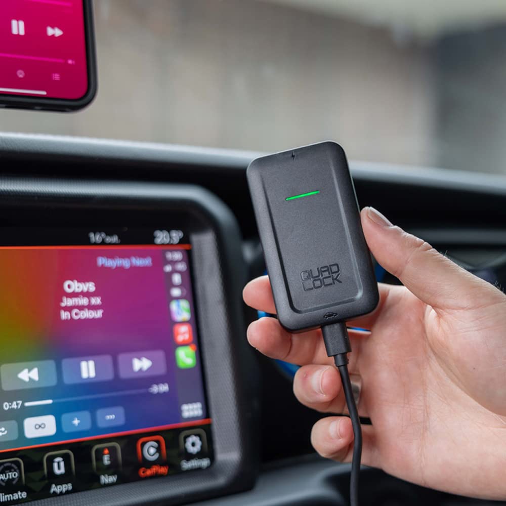 Quad Lock Wireless CarPlay Adapter for iPhone - Seamless Apple CarPlay Connectivity for Safer Driving & Hands-Free Navigation