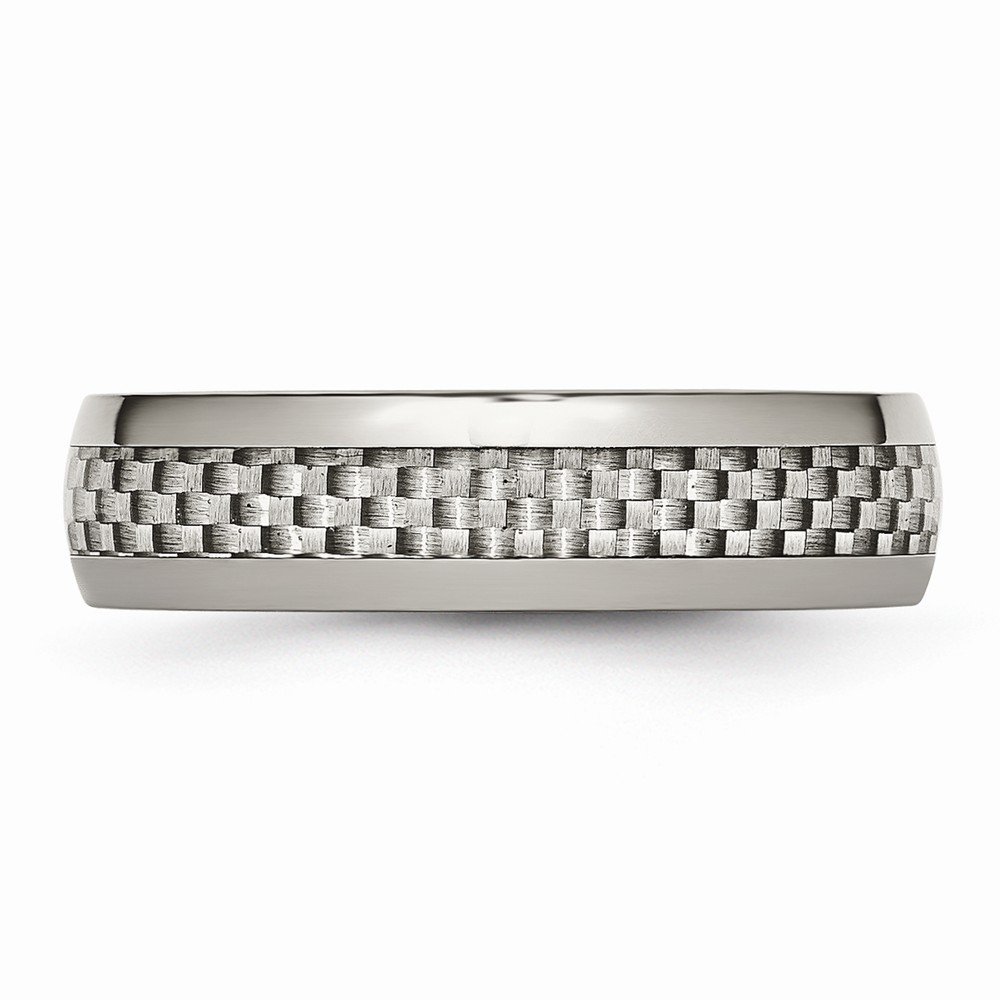 Solid Titanium Grey Carbon Fiber-Inlay 6mm Wedding Band Ring for Men - Durable & Lightweight Titanium Ring for Grooms, Engagement, Anniversary Gifts - Perfect for Everyday Wear & Special Occasions