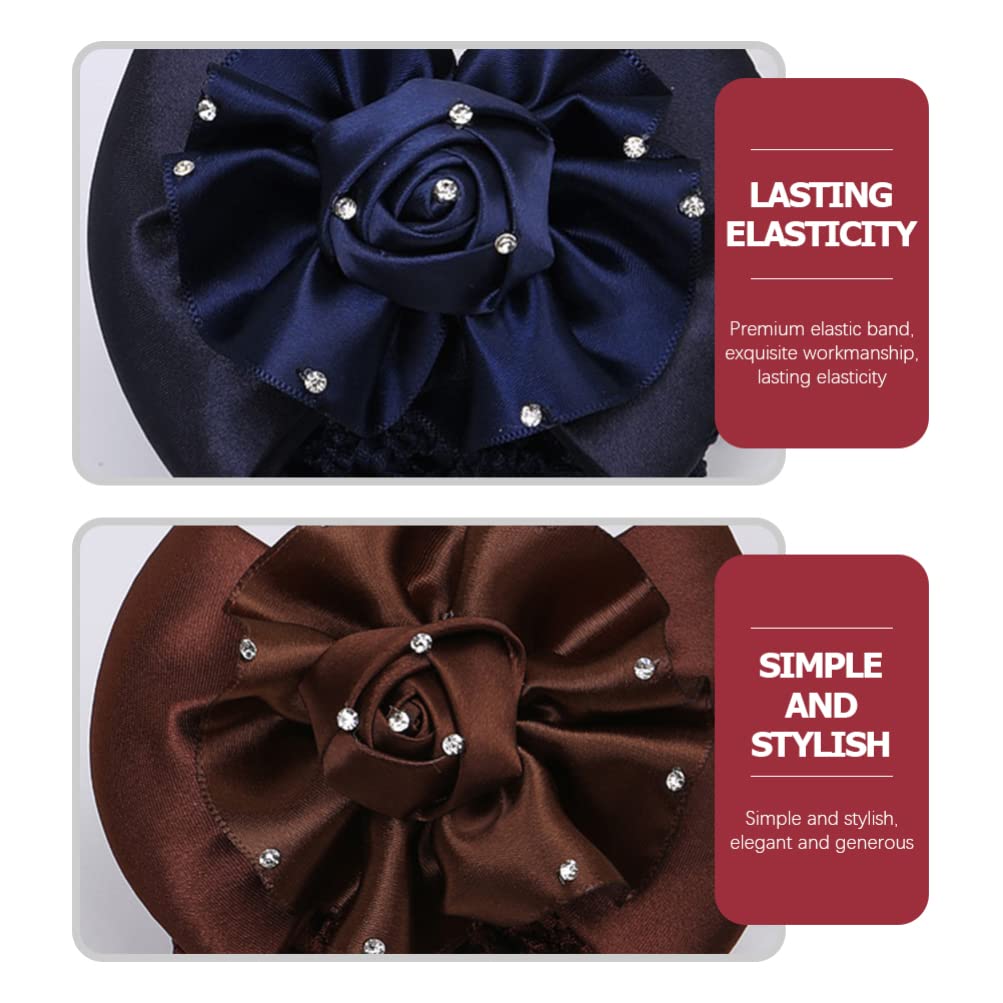 Minkissy 3-Piece Hair Net Bun Set with Bow Clip - Hair Bun Cover & Snood for Women & Girls - Perfect for Ballet, Cosplay, and Everyday Elegant Hairstyles