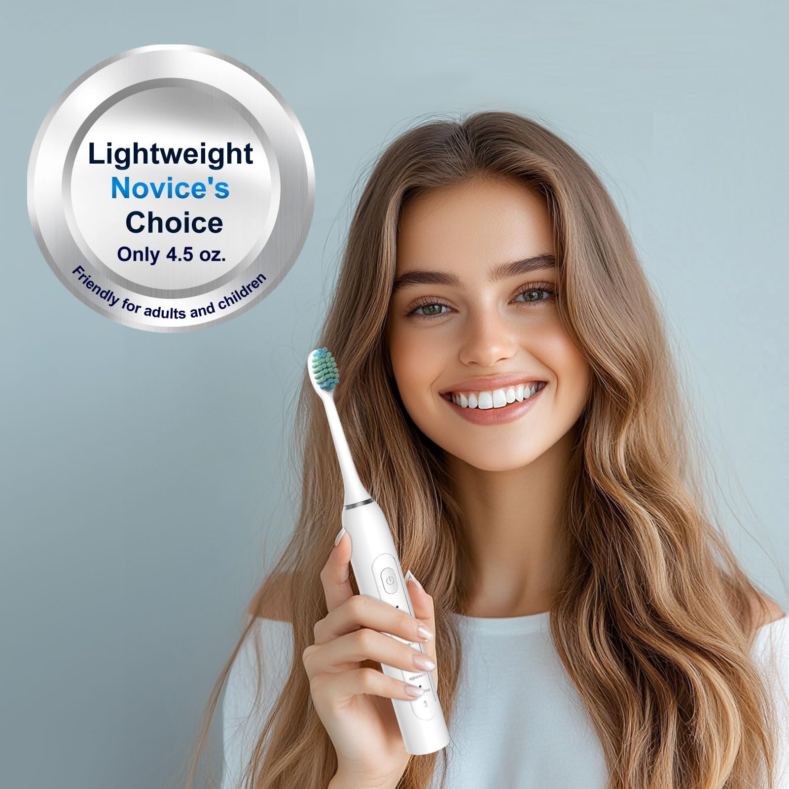 Waterproof Sonic Electric Toothbrush for Adults - 6 Cleaning Modes with Pressure Sensor & Smart Timer, Rechargeable Toothbrush with 4 Brush Heads for Whitening & Sensitive Teeth, 30-Day Battery Life - Perfect for Travel, Home & Daily Oral Care