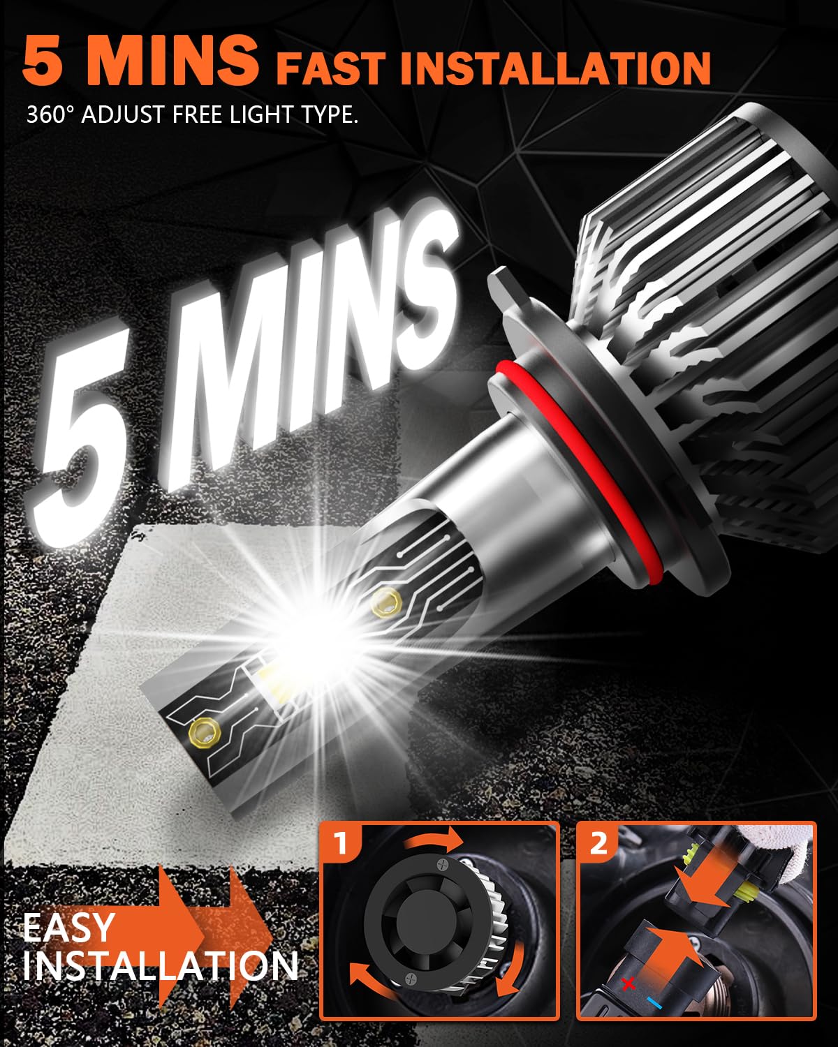 2007-2014 Honda CRV LED Headlight Bulbs 9003/H4 + H11 Fog Lights - 40000LM 600% Brighter 6500K White - Plug & Play Direct Replacement (Pack of 4) - Perfect for Night Driving & Off-Road Adventures