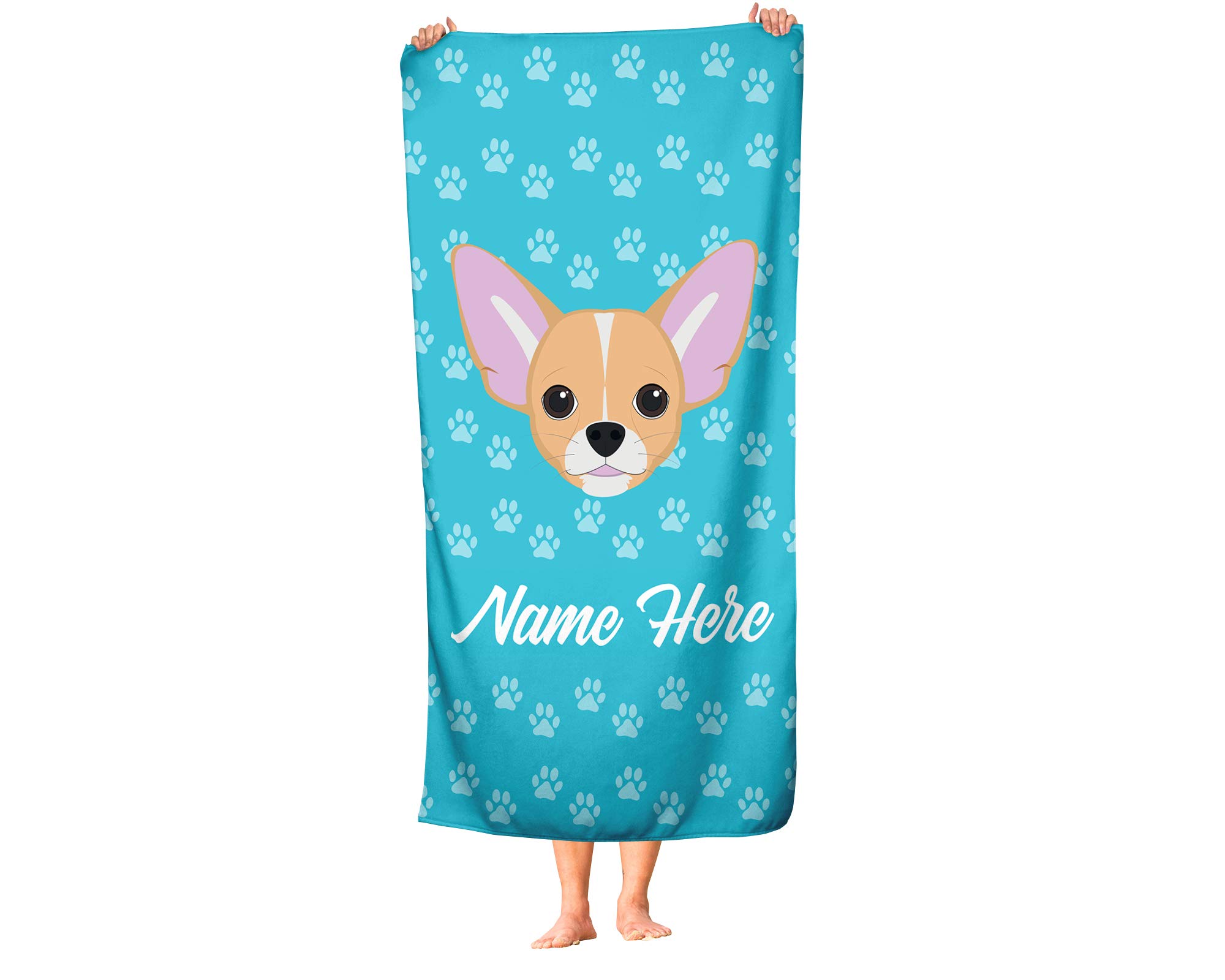 Custom Personalized Chihuahua Pet Towel - Soft Absorbent Travel, Beach, Pool & Bath Towel for Adults, Kids, Toddlers & Babies - Perfect for Gifts, Spa Days & Outdoor Adventures