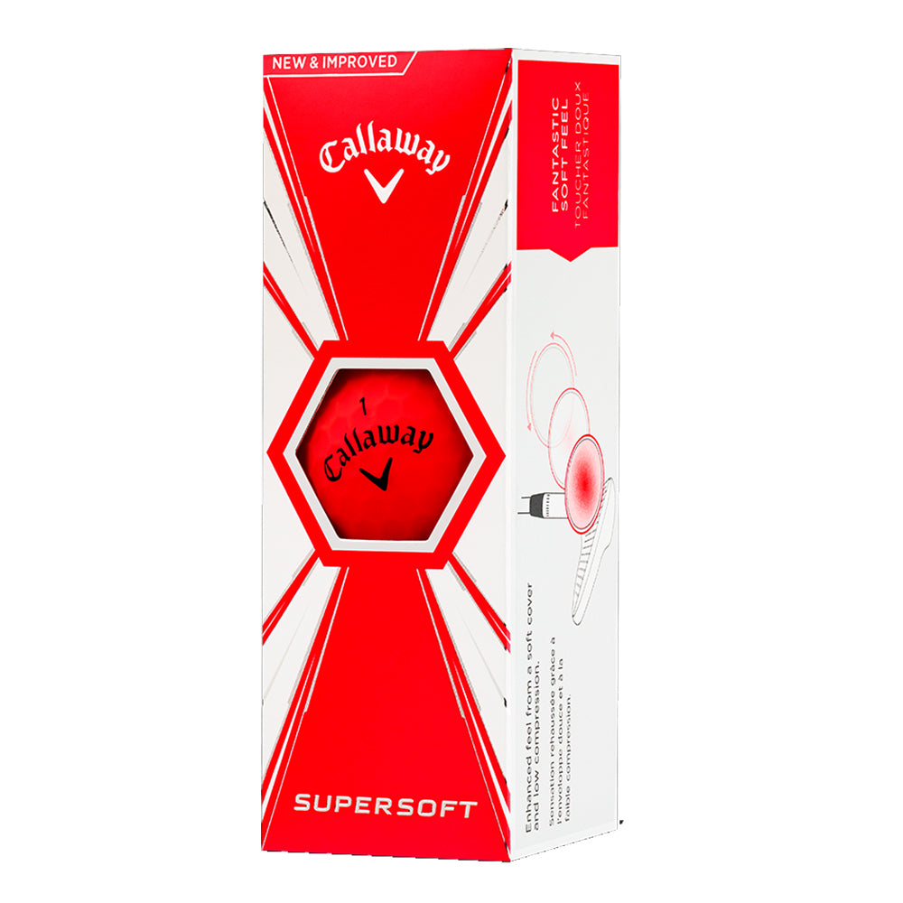 Callaway Supersoft Red Golf Balls - Premium Low Compression Golf Balls for Distance & Accuracy | Perfect for Beginners & High Handicappers | Ideal for Casual Play & Driving Range Practice