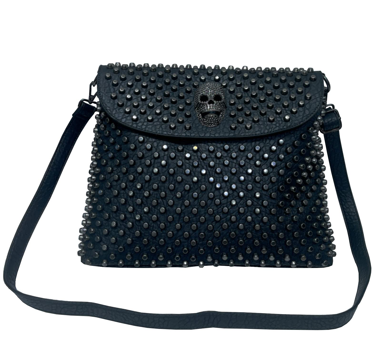 Punk Rivet Women's Handbag - PU Leather Skull Satchel Crossbody Shoulder Bag for Women | Gothic Fashion Accessory for Daily Use, Parties & Travel