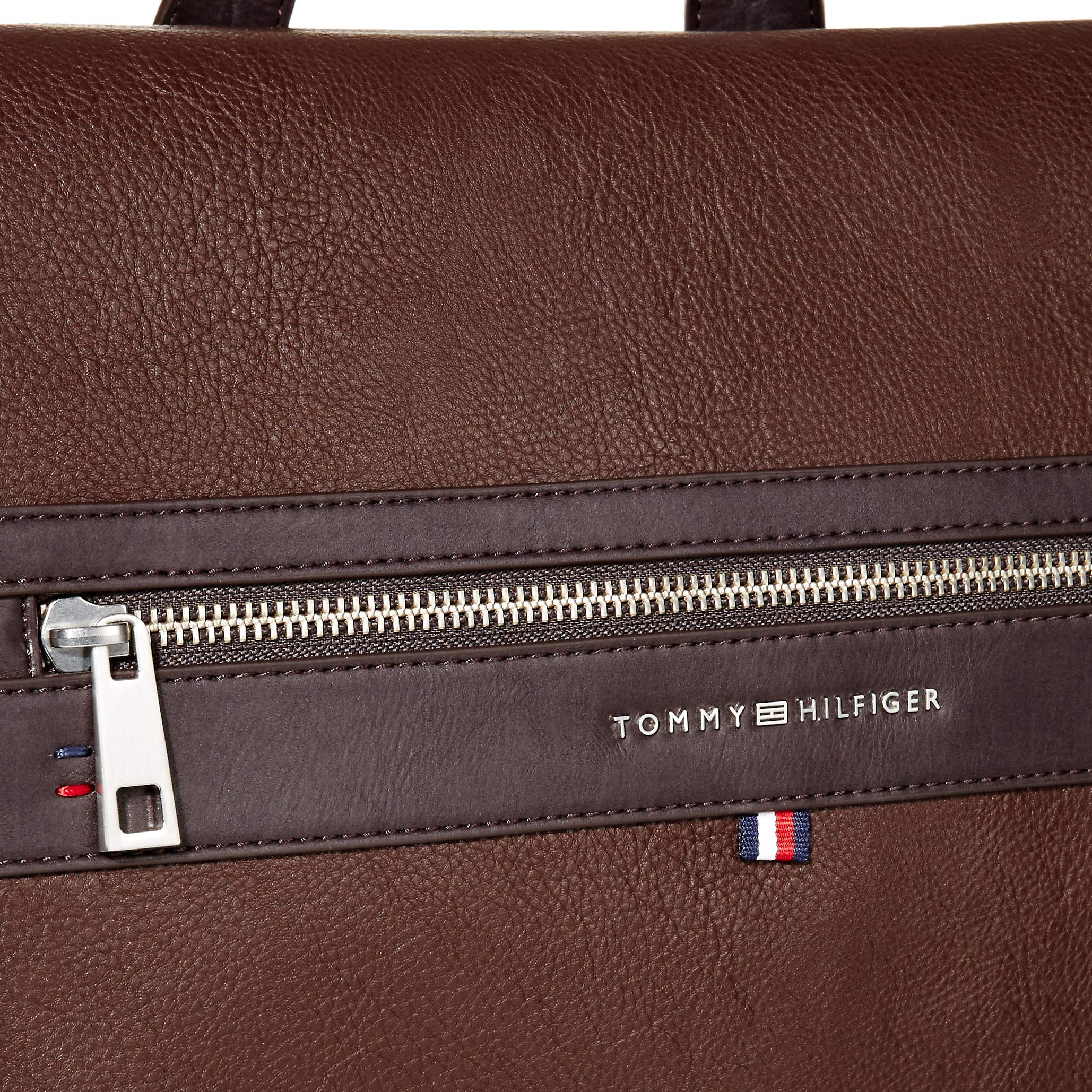 Tommy Hilfiger Men's Leo Messenger Bag - Stylish Crossbody Laptop Bag for Work, Travel & College | Durable Leather Shoulder Bag for Business & Everyday Use