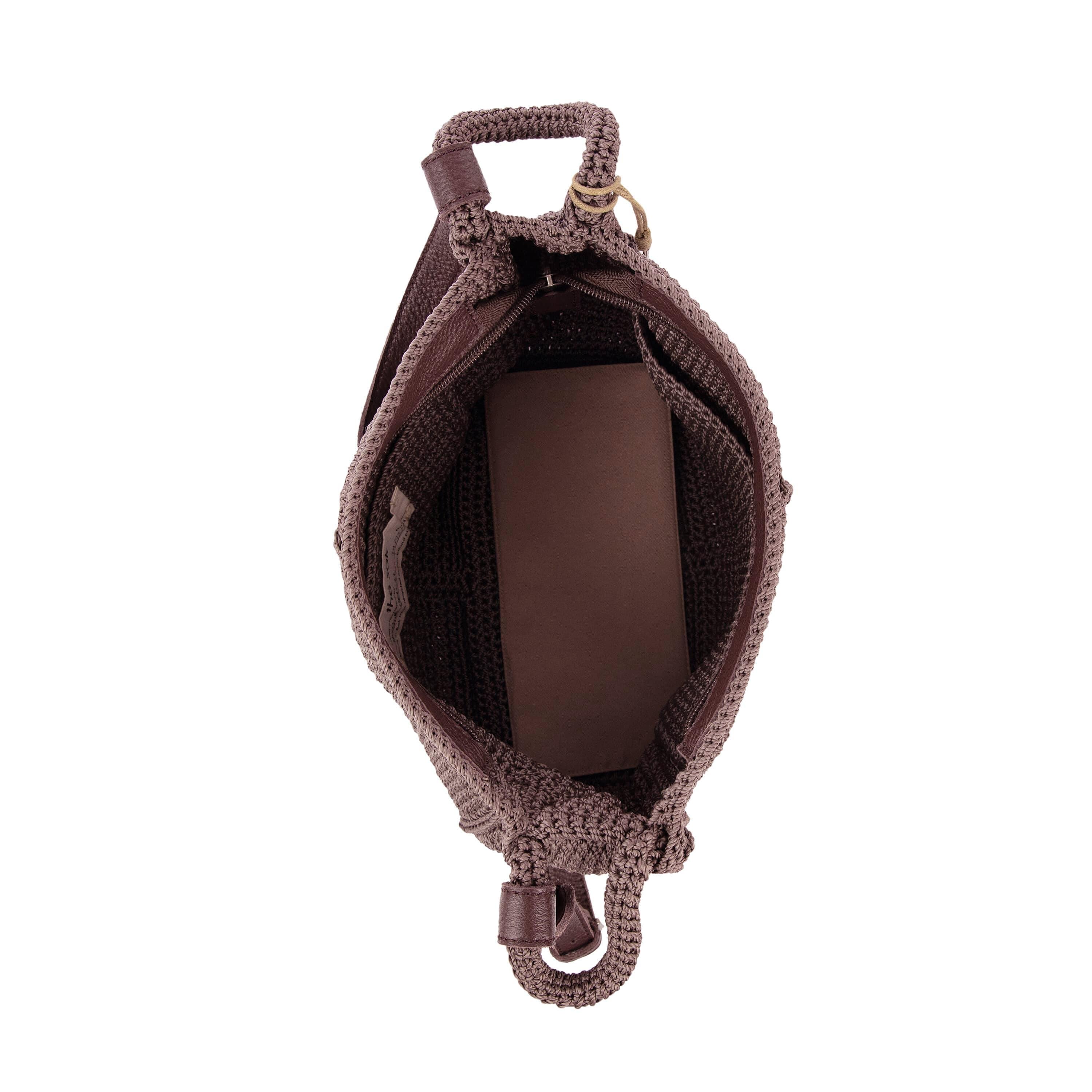 Los Feliz Hand Crochet Mushroom Crossbody Bag - Bohemian Style Vegan Leather Purse for Women - Perfect for Music Festivals, Travel & Everyday Use
