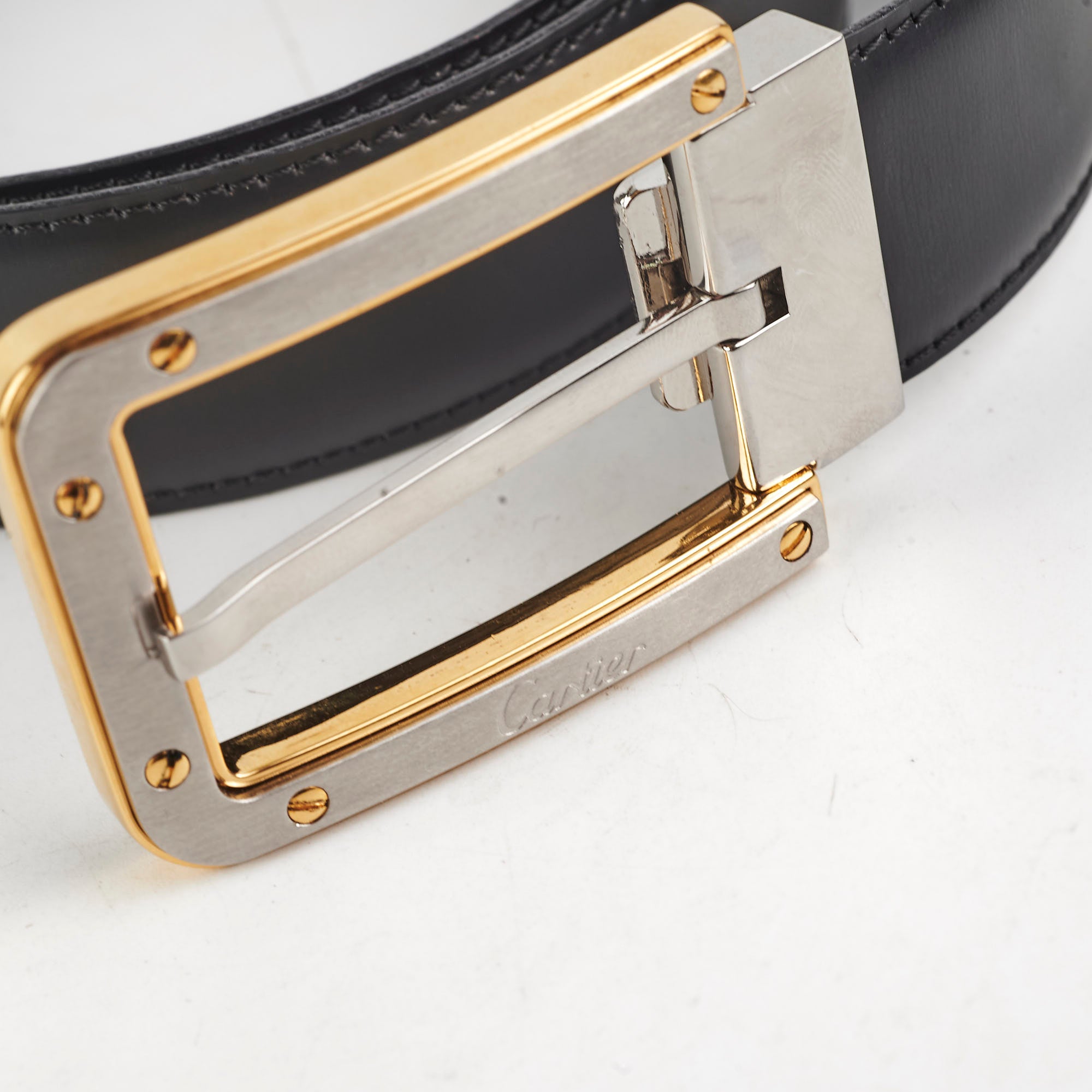 Cartier Genuine Leather Belt for Men - Classic Black Designer Belt for Formal & Casual Wear - Luxury Fashion Accessory for Office, Wedding & Everyday Outfits