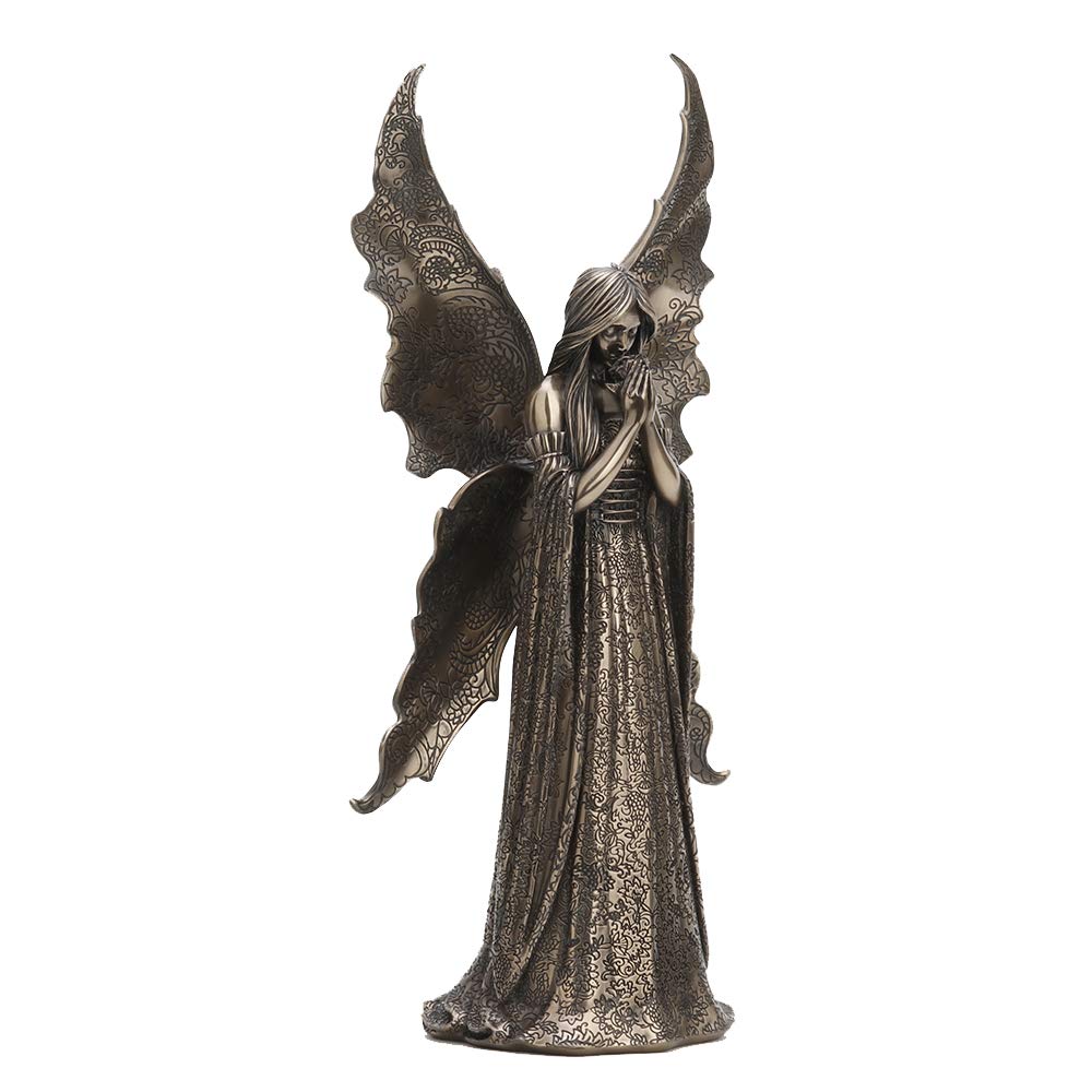 Veronese Design 14.1-Inch Tall Cold Cast Resin Antique Bronze Finish 'Only Love Remains' Figurine by Anne Stokes - Gothic Home Decor, Gift for Couples, Romantic Statue for Living Room & Bedroom